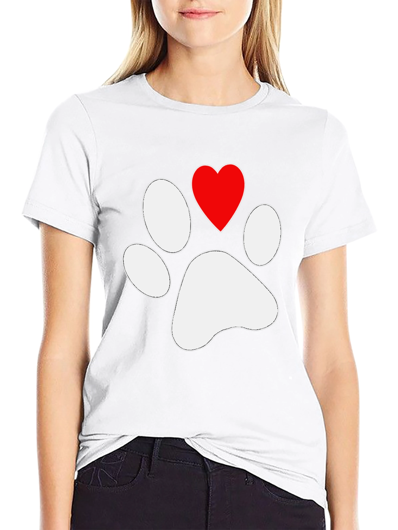 Paw Print Heart T-Shirt