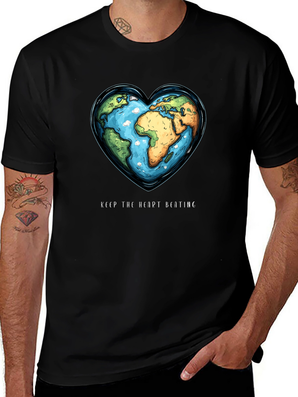 Earth Heartbeat Tee - Keep The Heart Beating T-Shirt