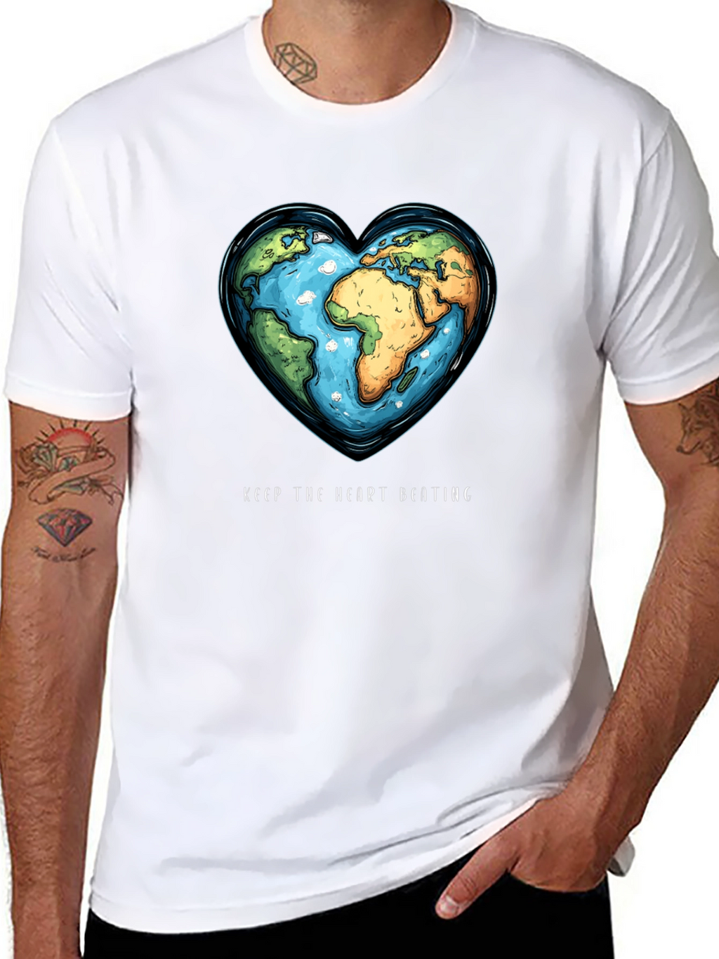 Earth Heartbeat Tee - Keep The Heart Beating T-Shirt