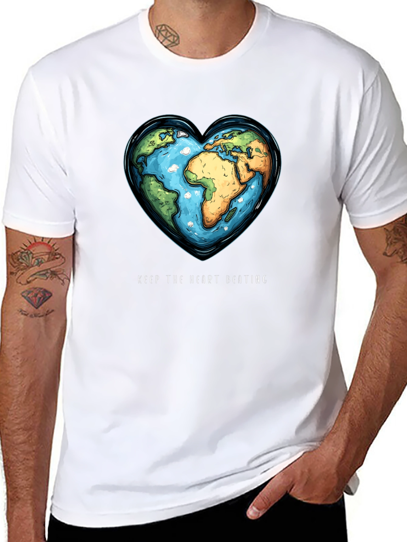 Earth Heartbeat Tee - Keep The Heart Beating T-Shirt