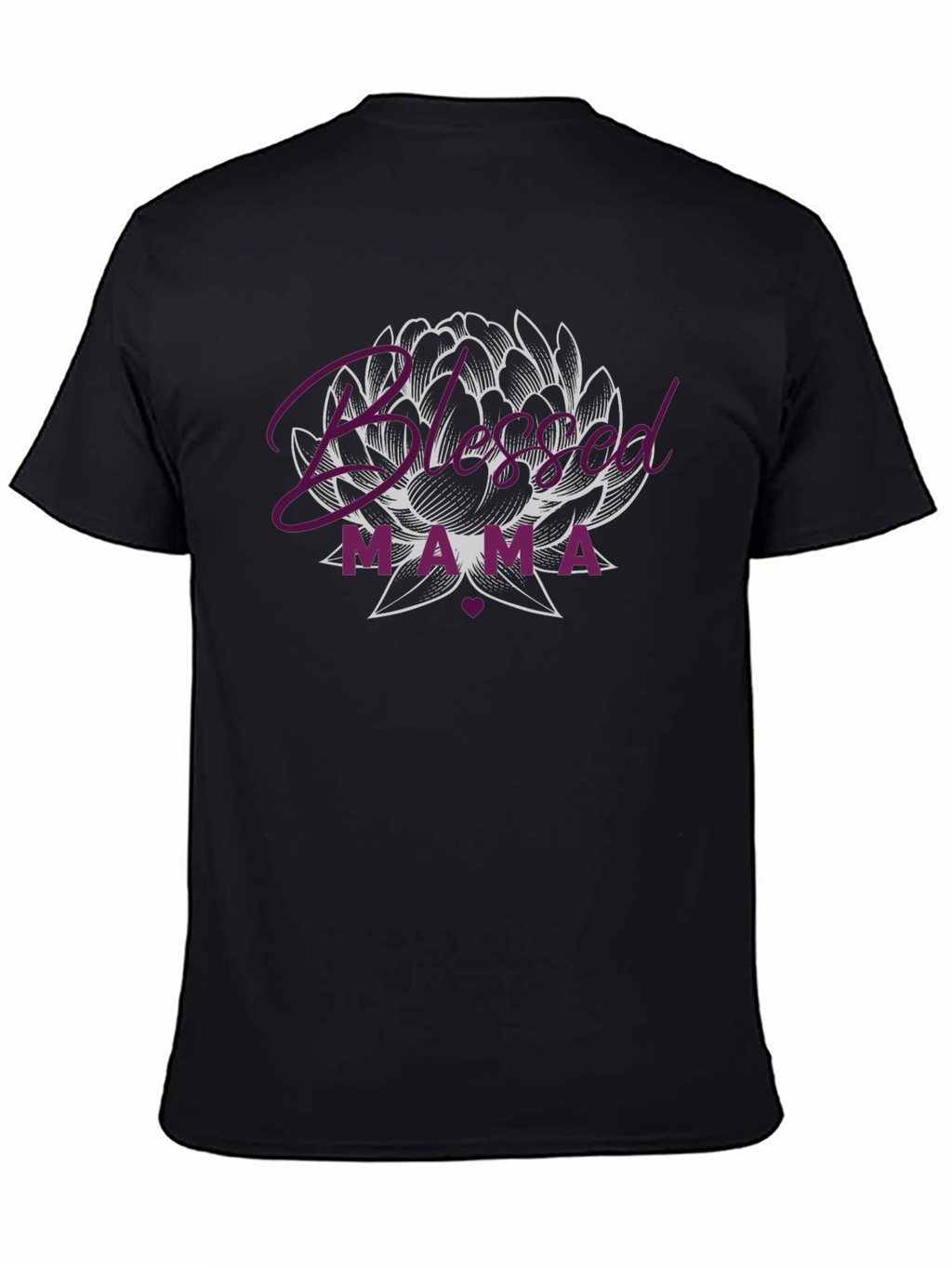 Blessed Mama Lotus Graphic Tee - Black
