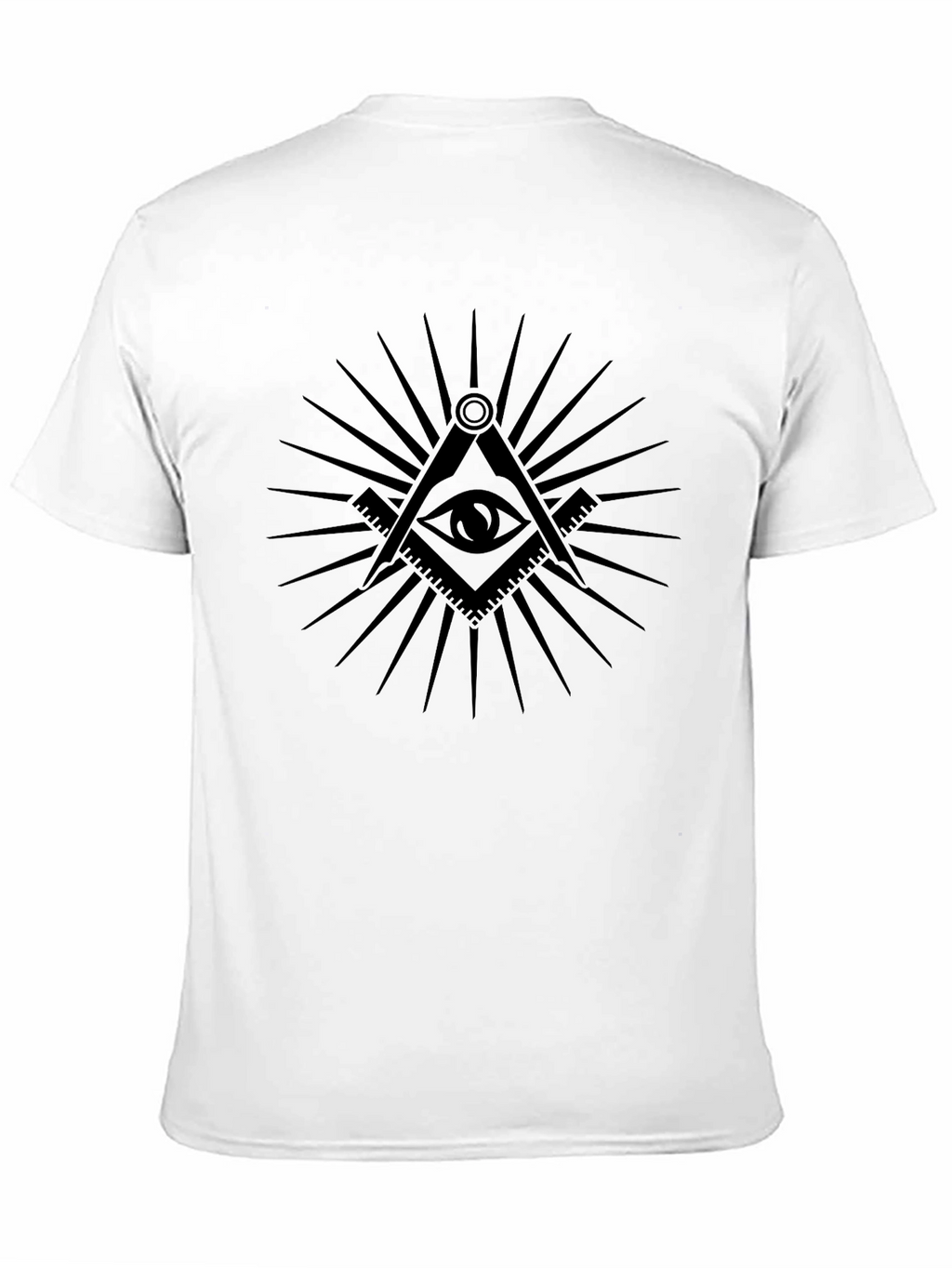 Illuminati Eye Black T-Shirt - Masonic Compass & Square