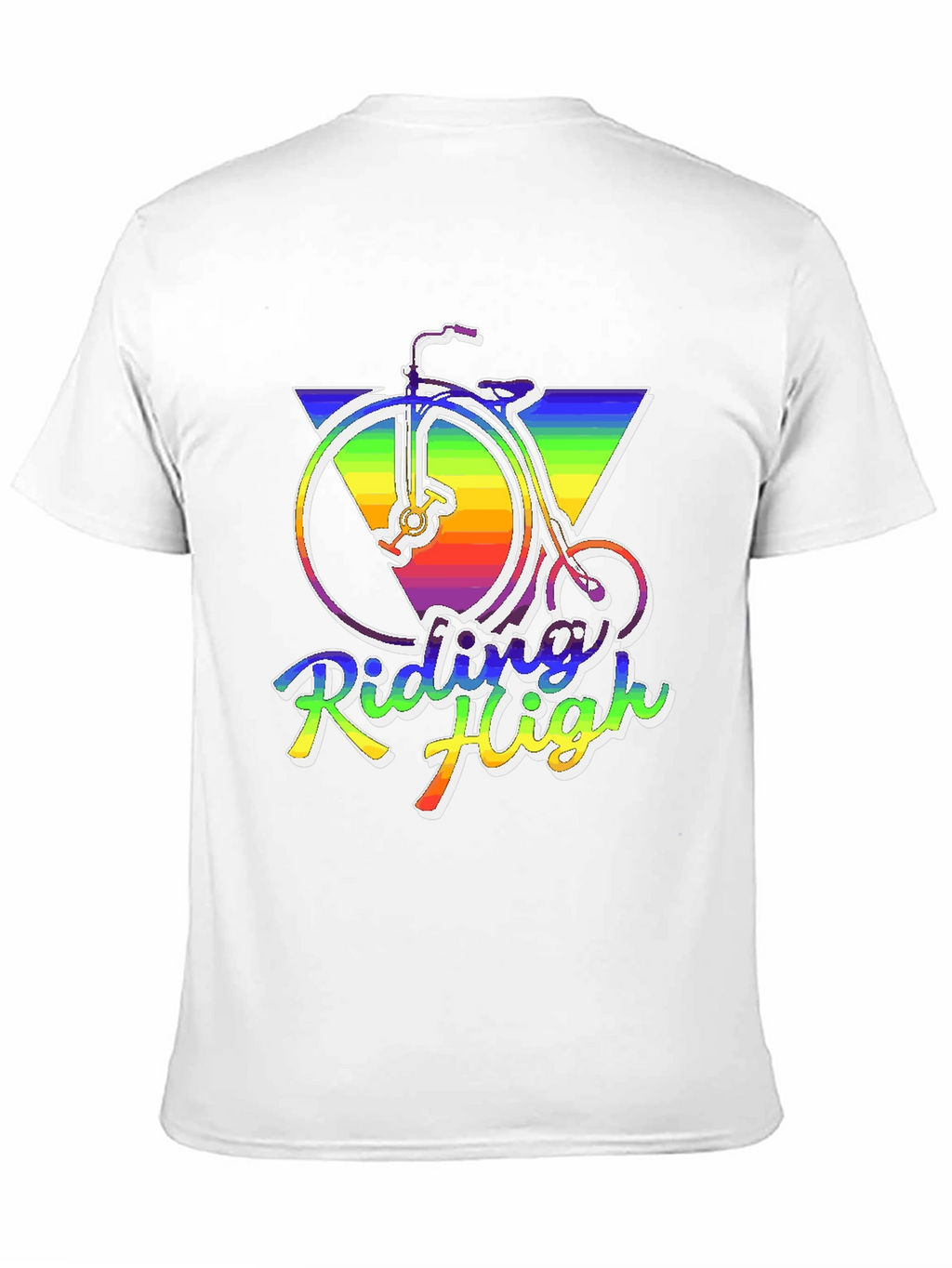 Riding High Retro Rainbow Bike T-Shirt
