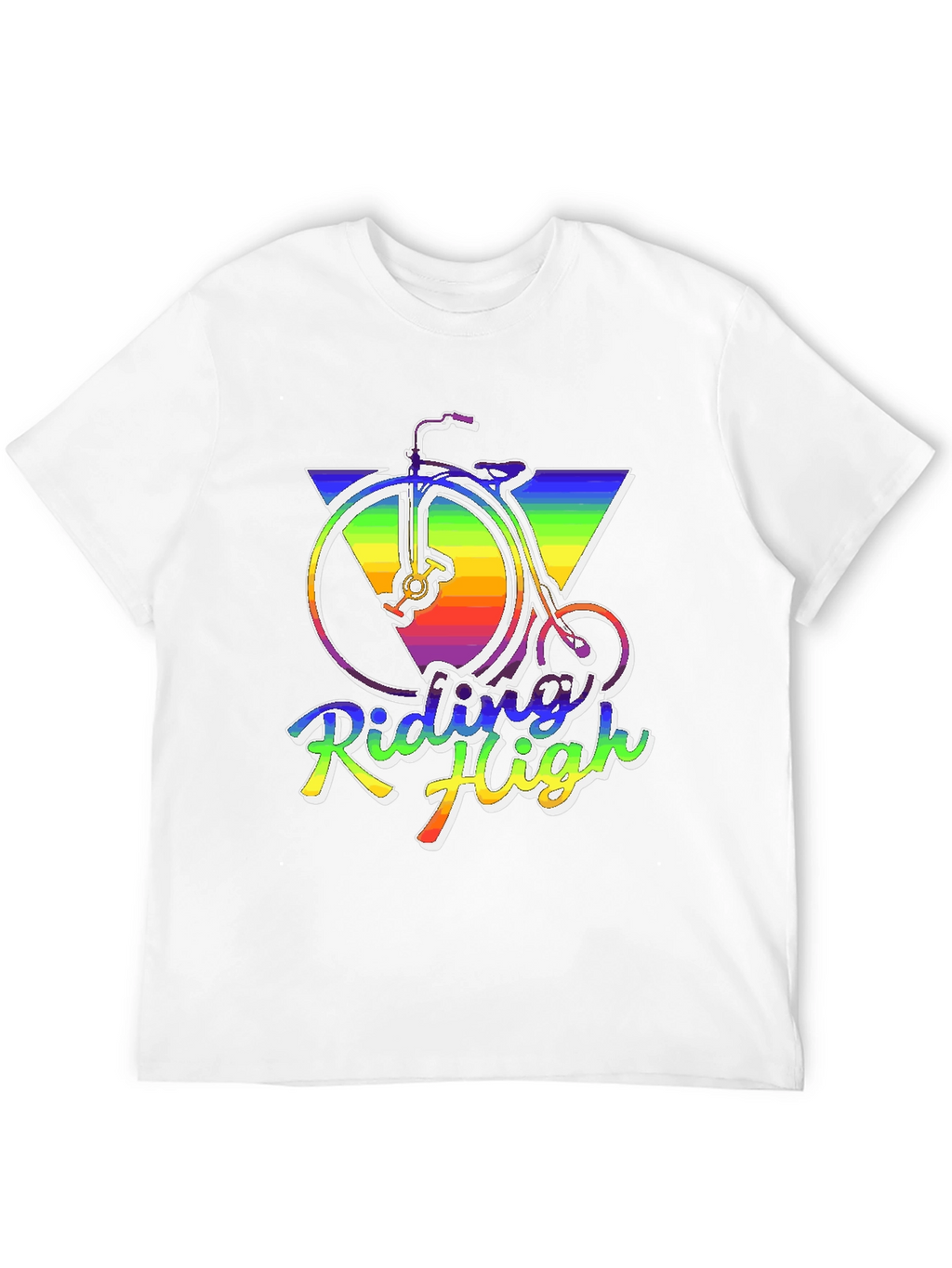 Riding High Retro Rainbow Bike T-Shirt