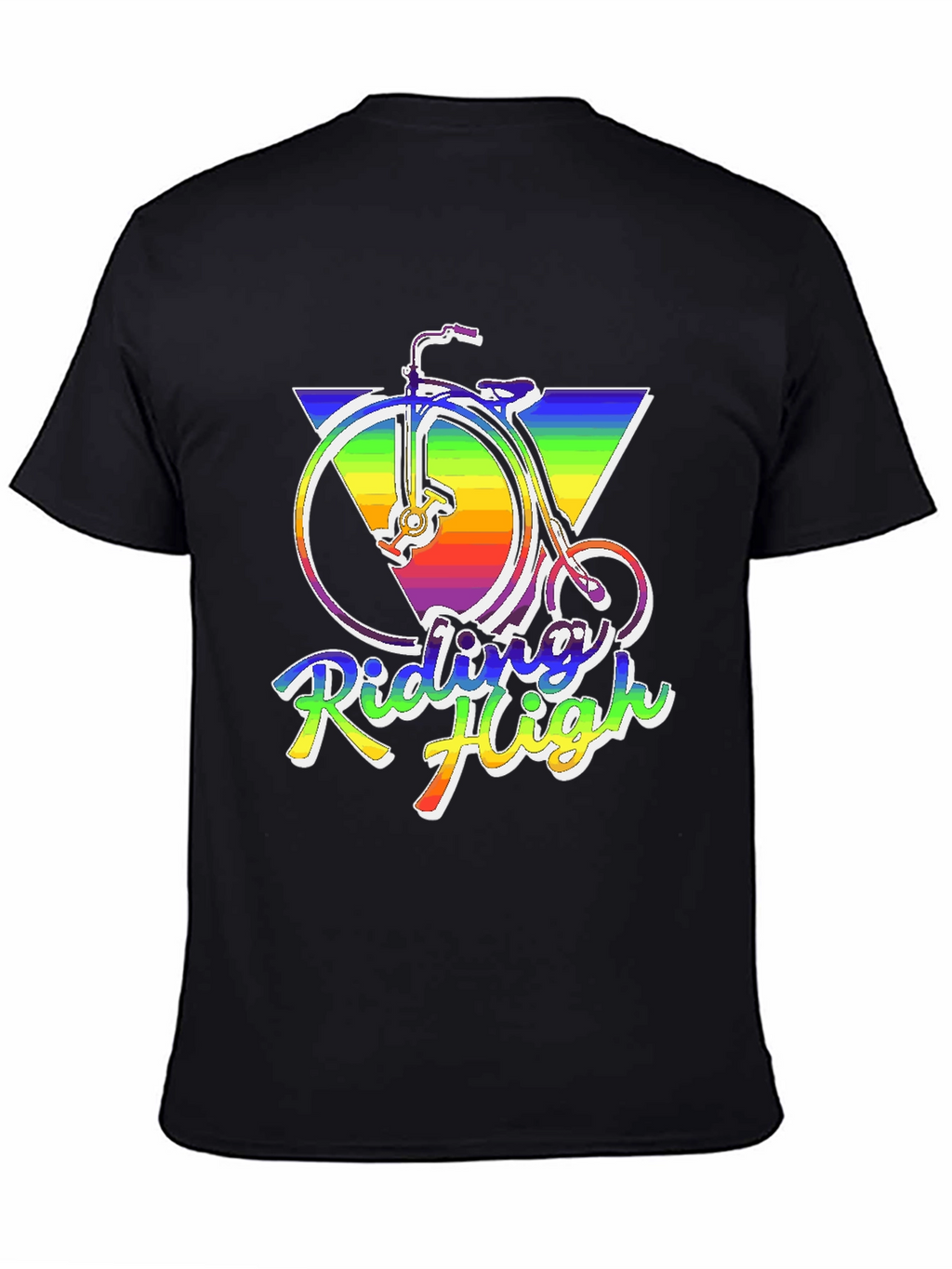 Riding High Retro Rainbow Bike T-Shirt