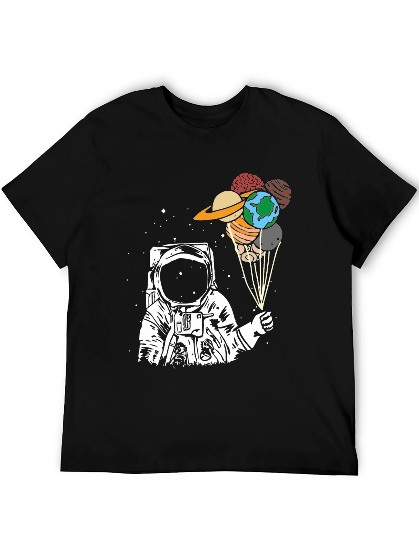 Astronaut Planet Balloon Graphic T-Shirt
