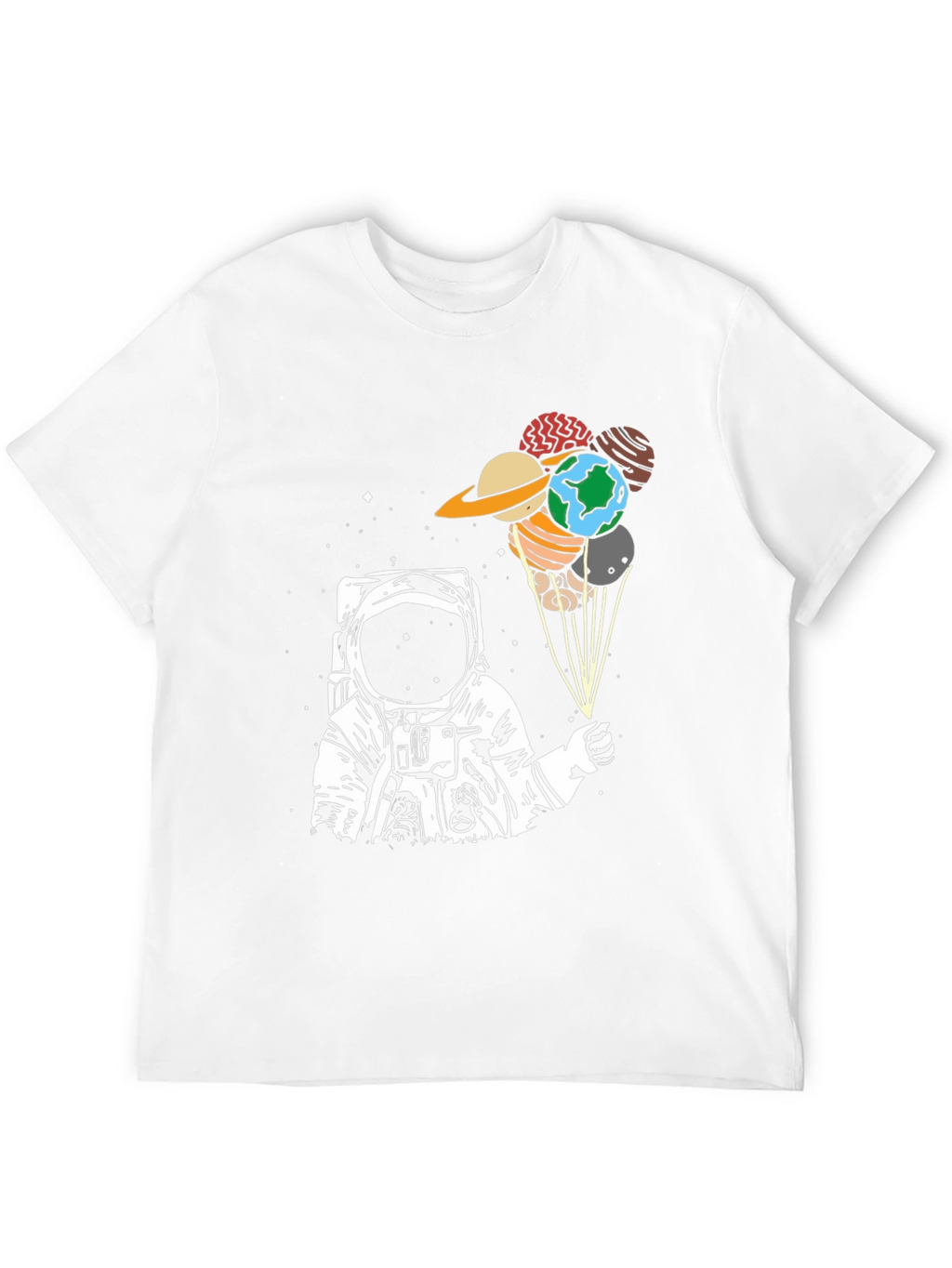 Astronaut Planet Balloon Graphic T-Shirt