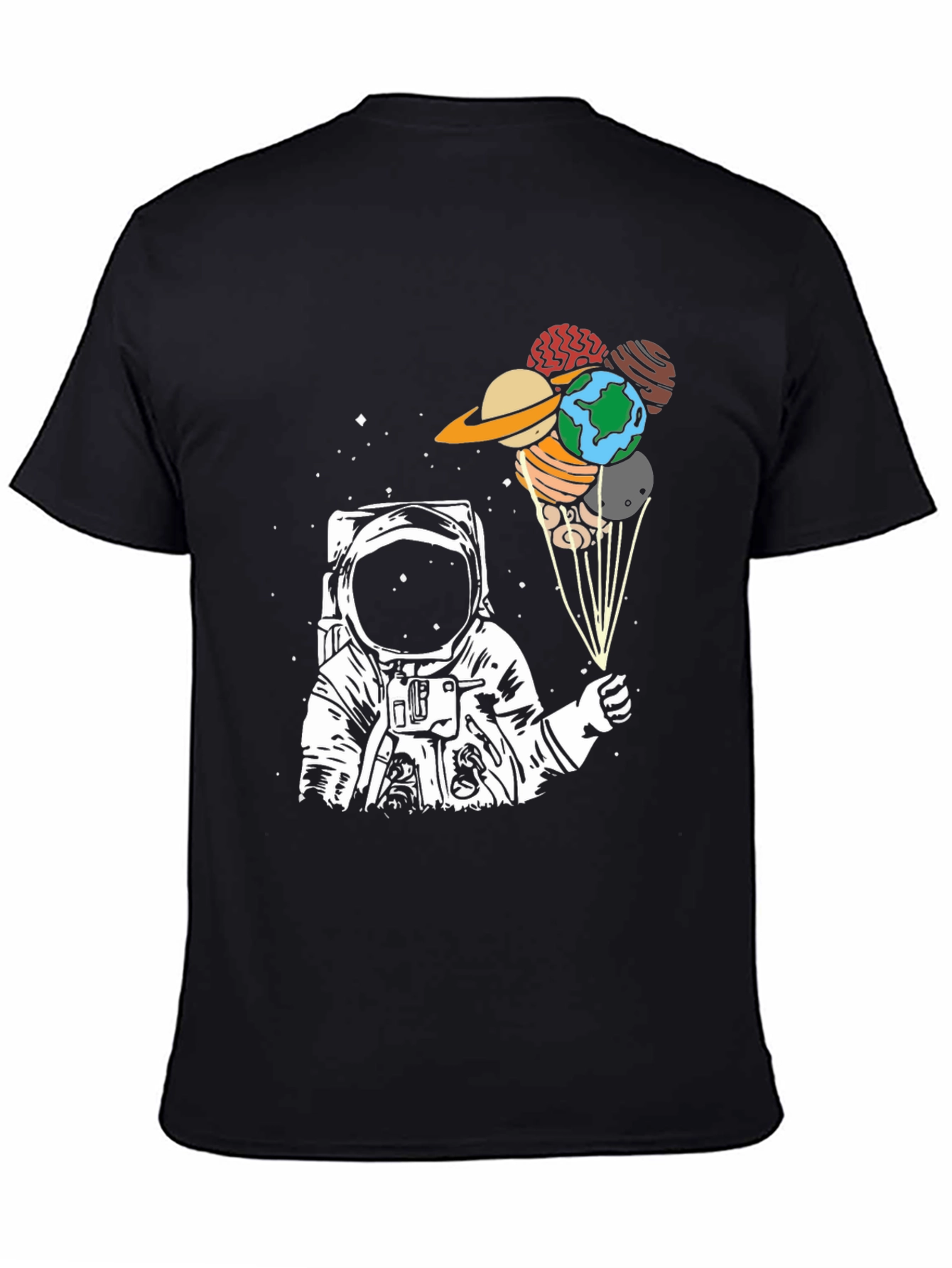 Astronaut Planet Balloon Graphic T-Shirt