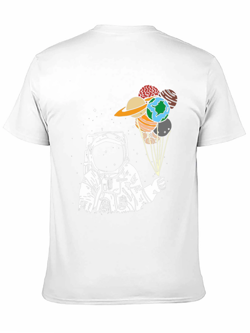 Astronaut Planet Balloon Graphic T-Shirt