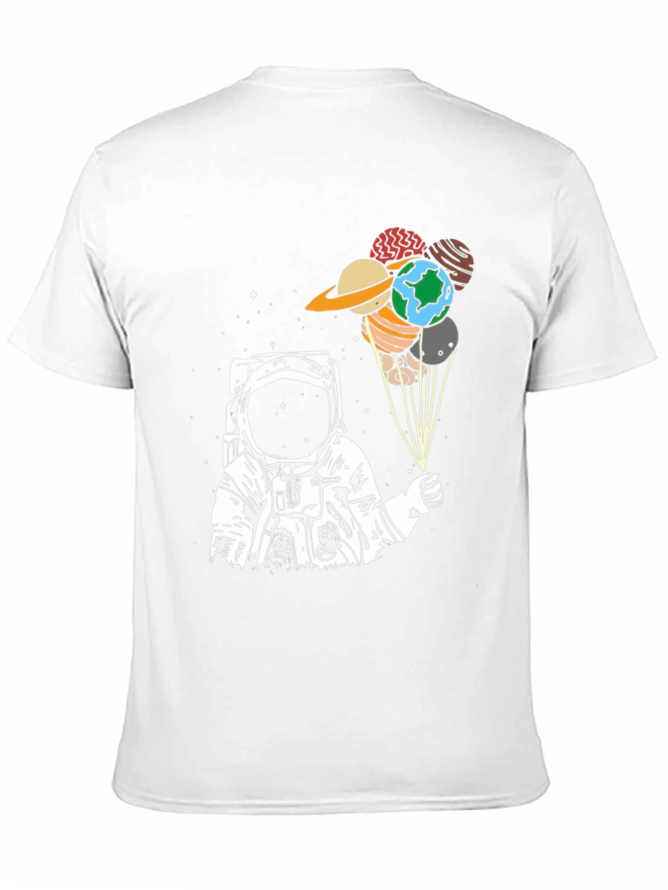 Astronaut Planet Balloon Graphic T-Shirt