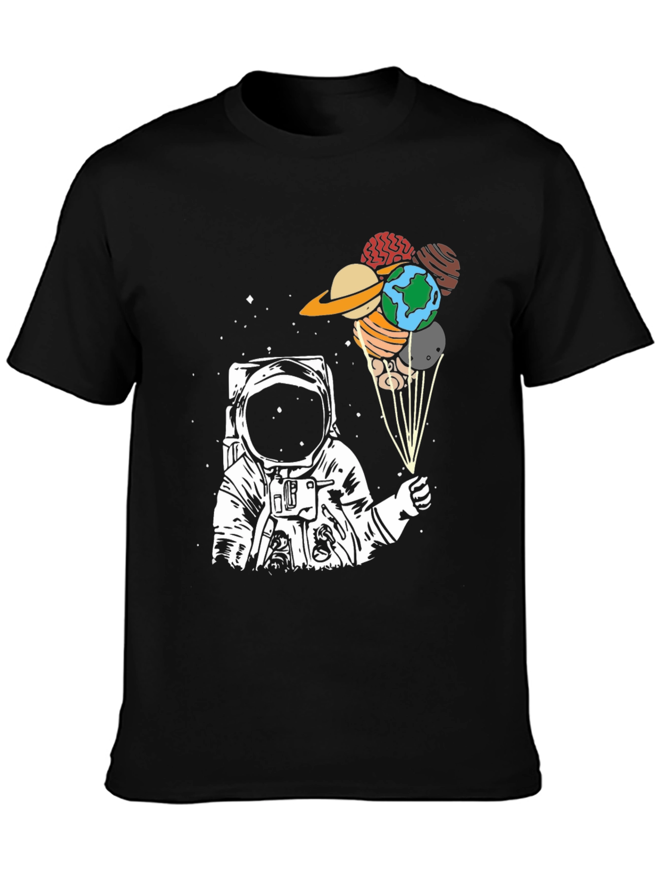 Astronaut Planet Balloon Graphic T-Shirt