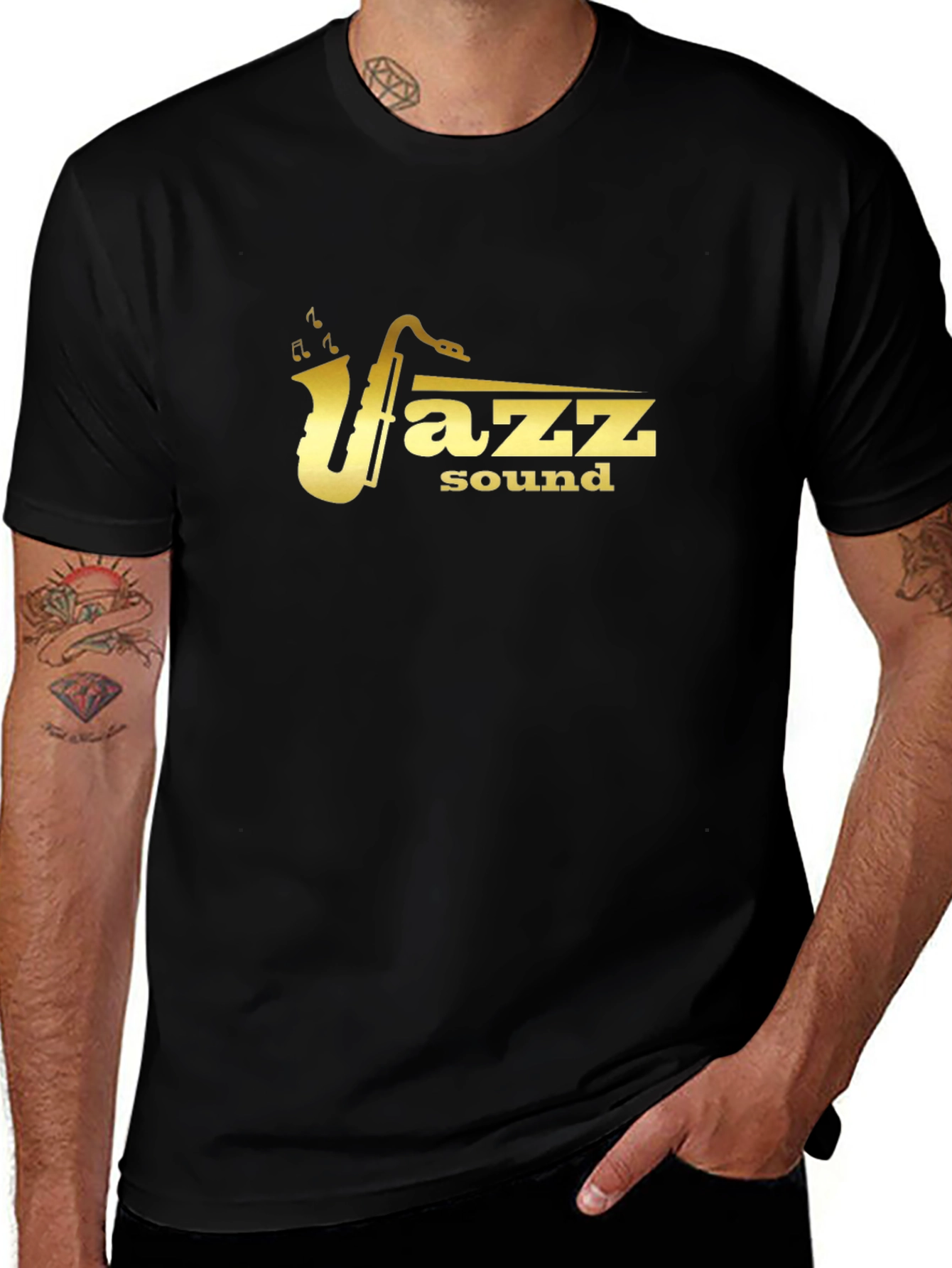 Jazz Sound Mens Black Graphic Tee