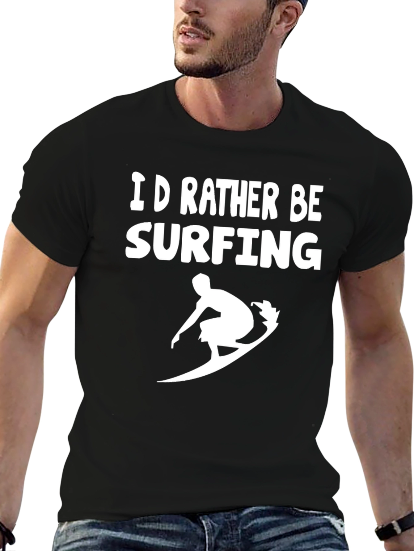 Id Rather Be Surfing T-Shirt - Black