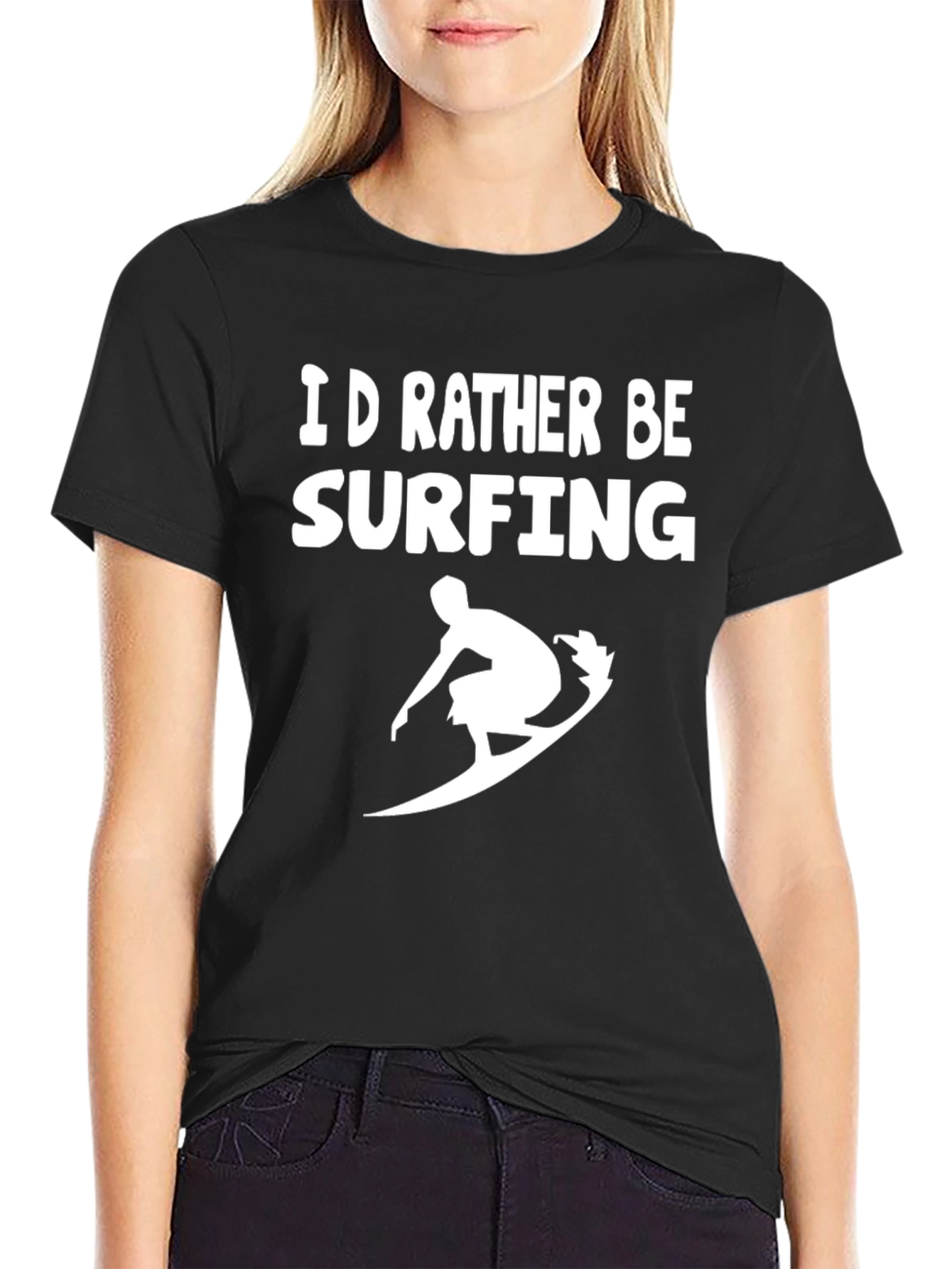 Id Rather Be Surfing T-Shirt - Black