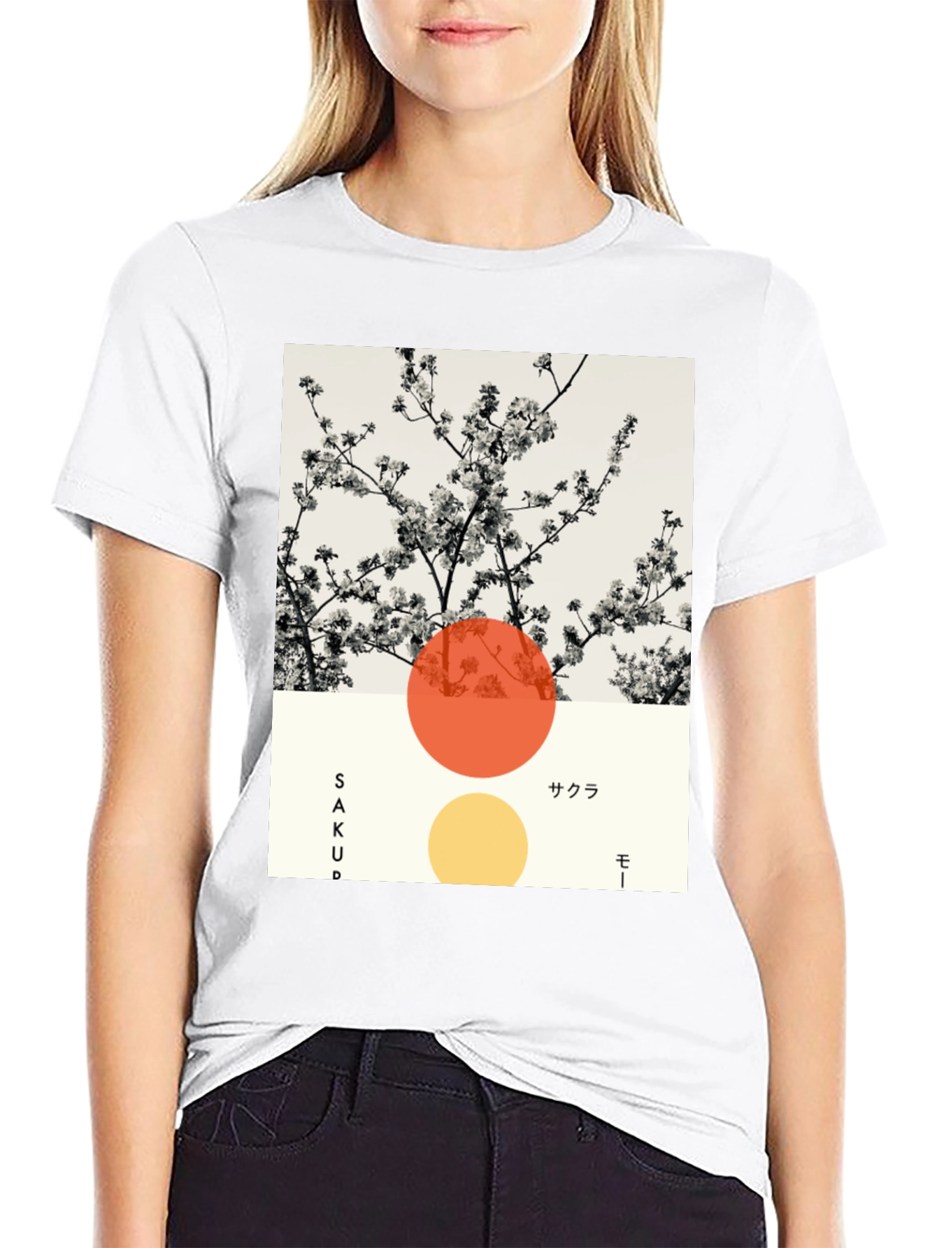 Sakura Blossom Graphic Tee - Modern Japanese Style