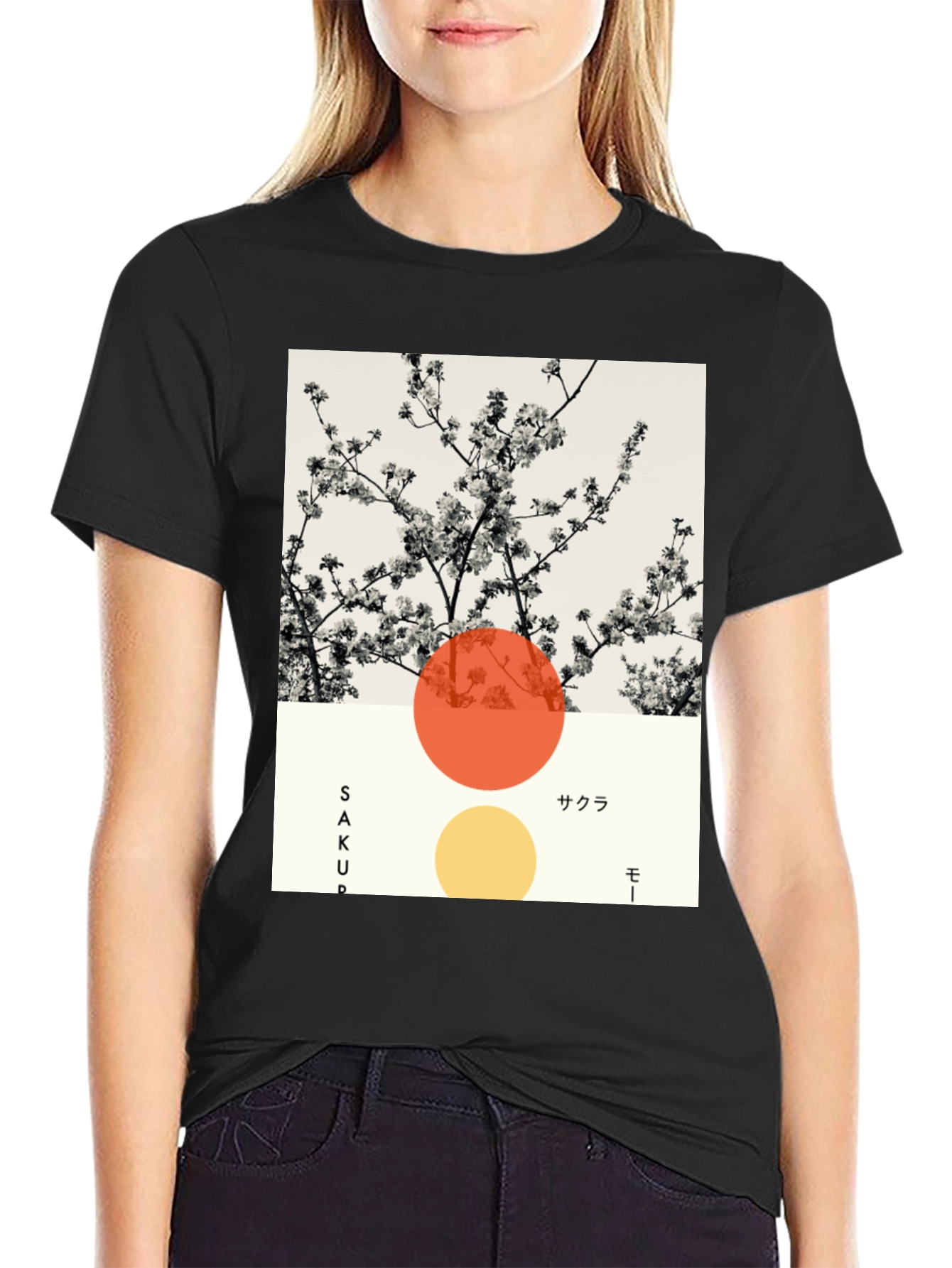 Sakura Blossom Graphic Tee - Modern Japanese Style