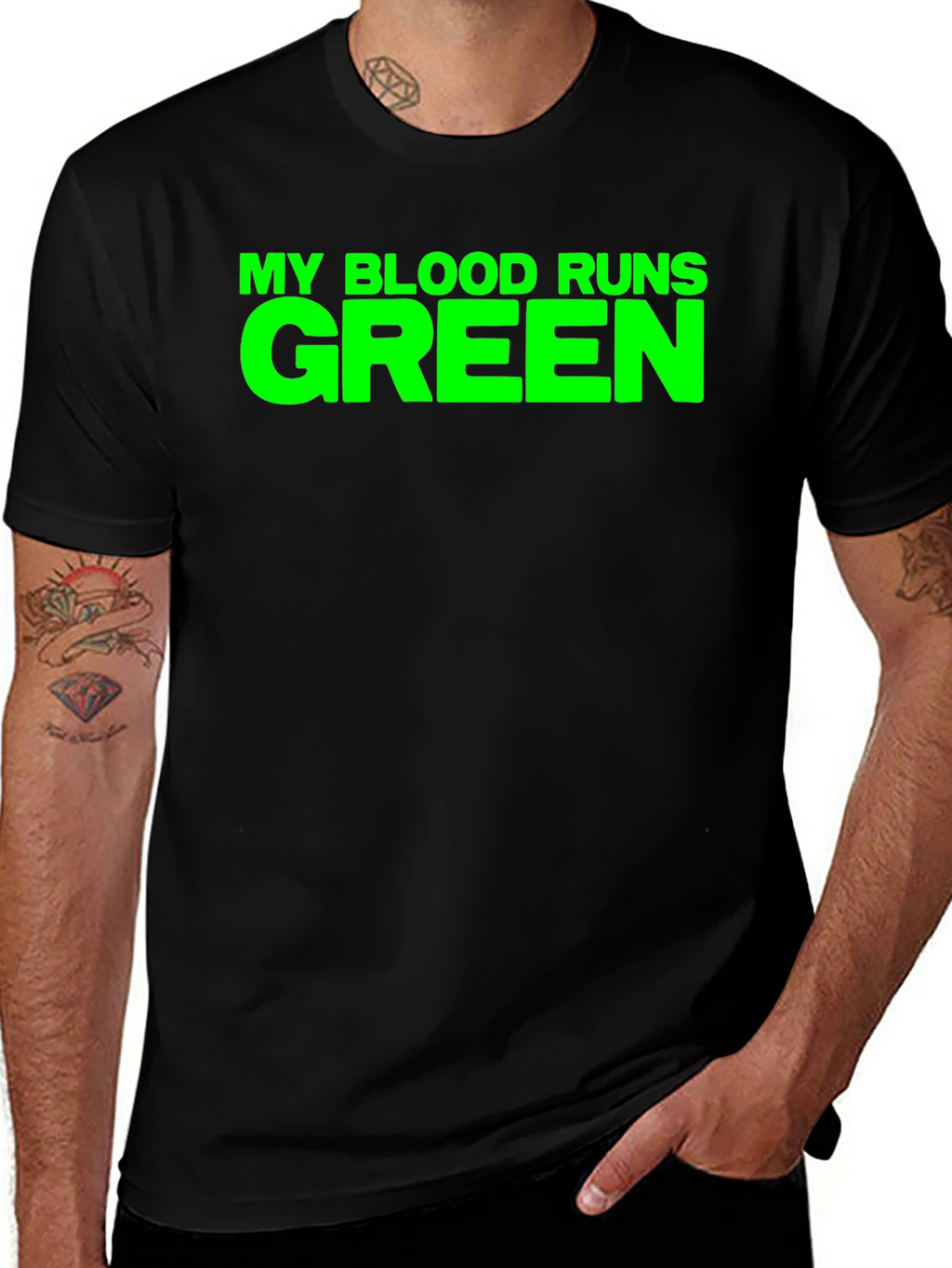 My Blood Runs Green T-Shirt - Bold Graphic Tee