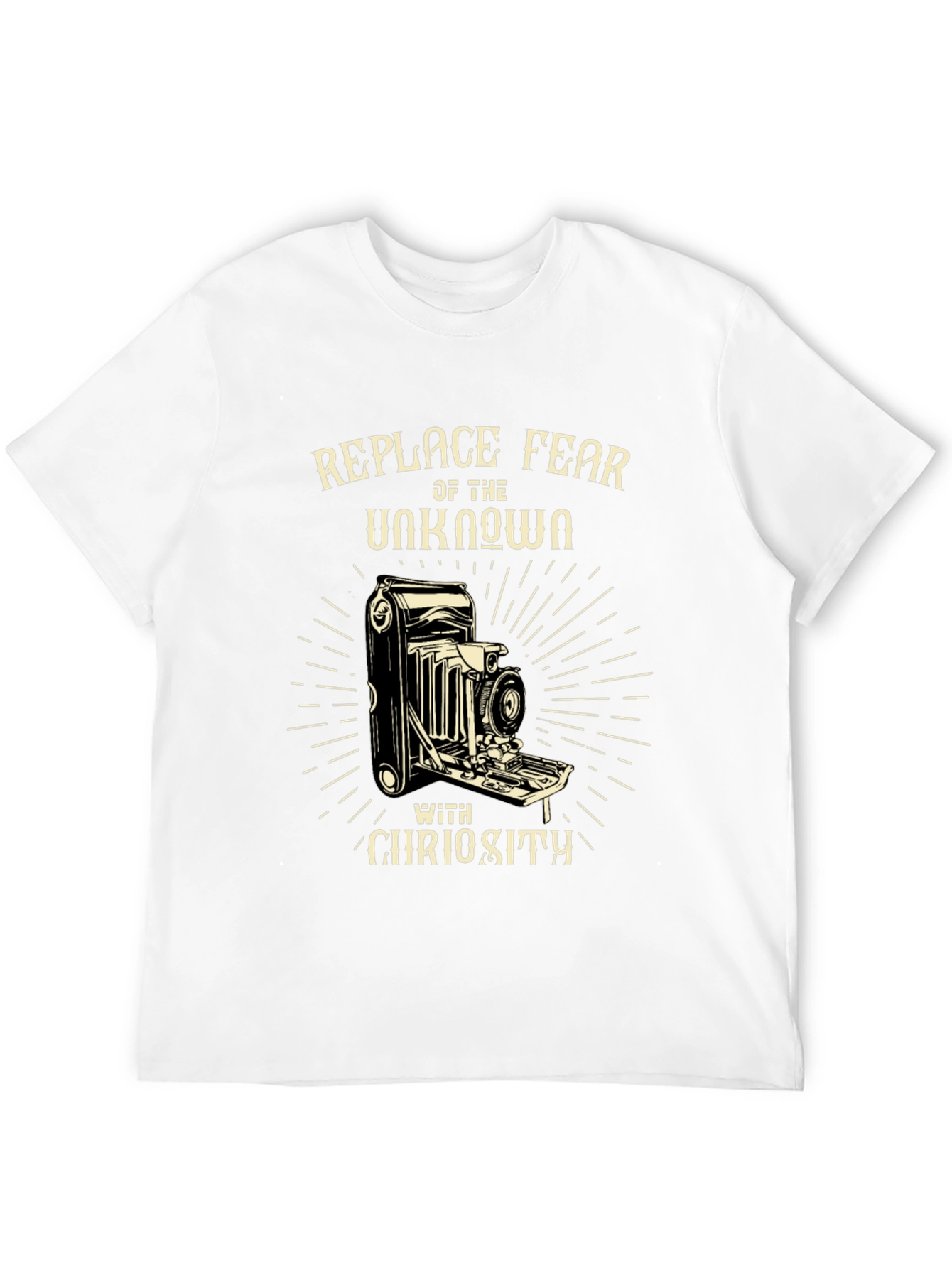 Replace Fear with Curiosity Black Graphic Tee