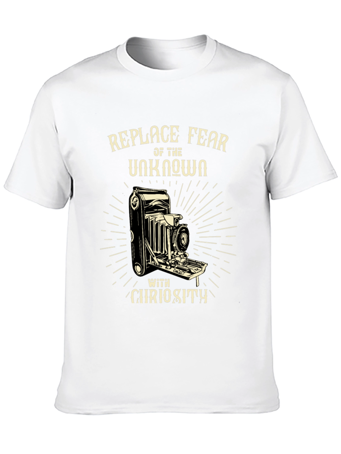 Replace Fear with Curiosity Black Graphic Tee