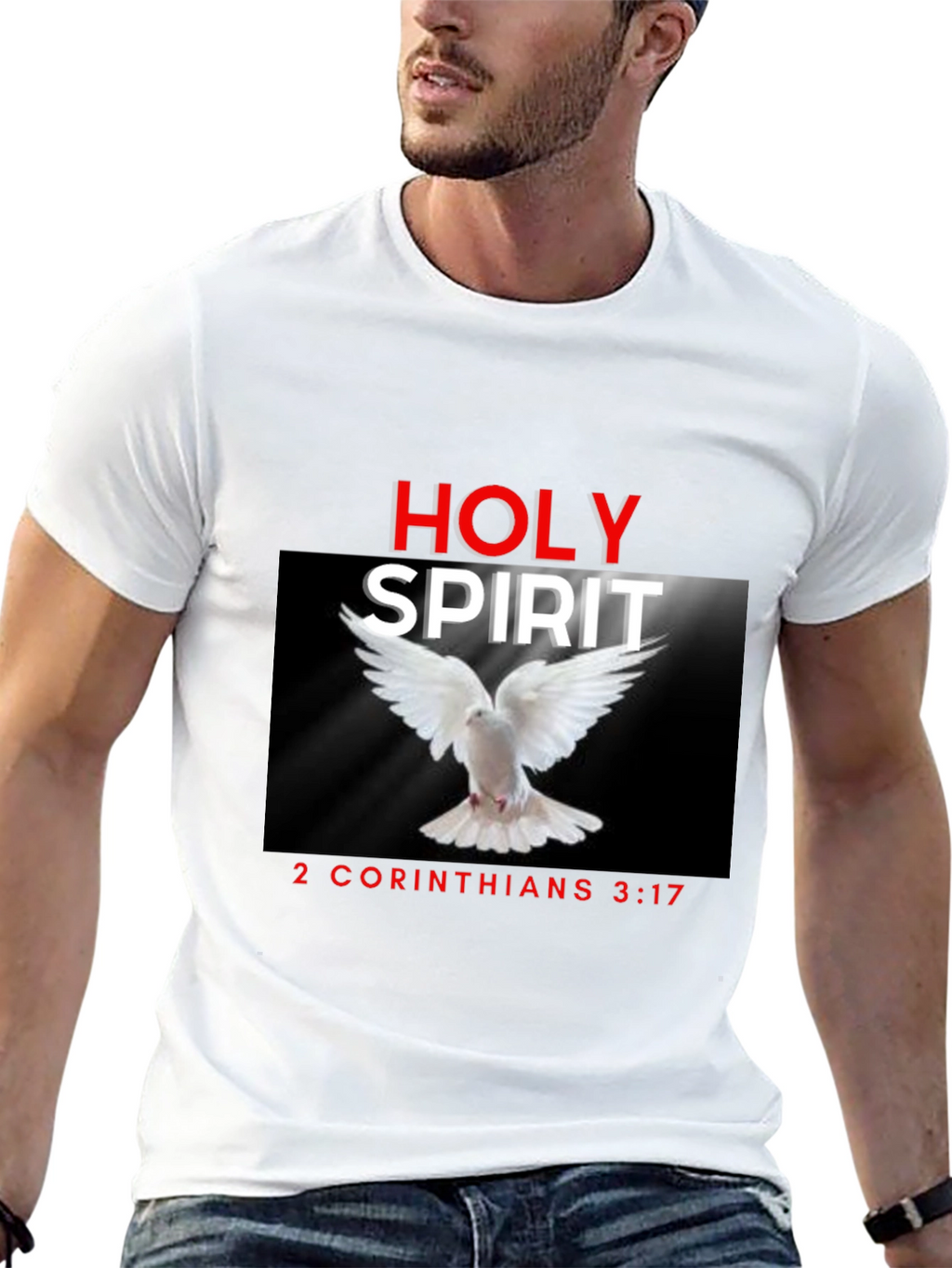 Holy Spirit Christian T-Shirt Dove Bible Verse