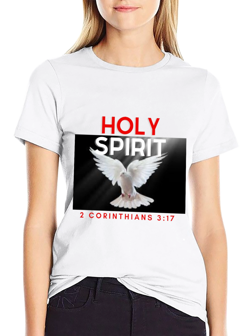 Holy Spirit Christian T-Shirt Dove Bible Verse