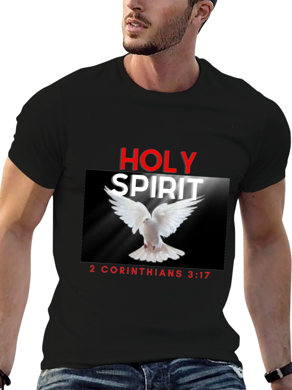 Holy Spirit Christian T-Shirt Dove Bible Verse