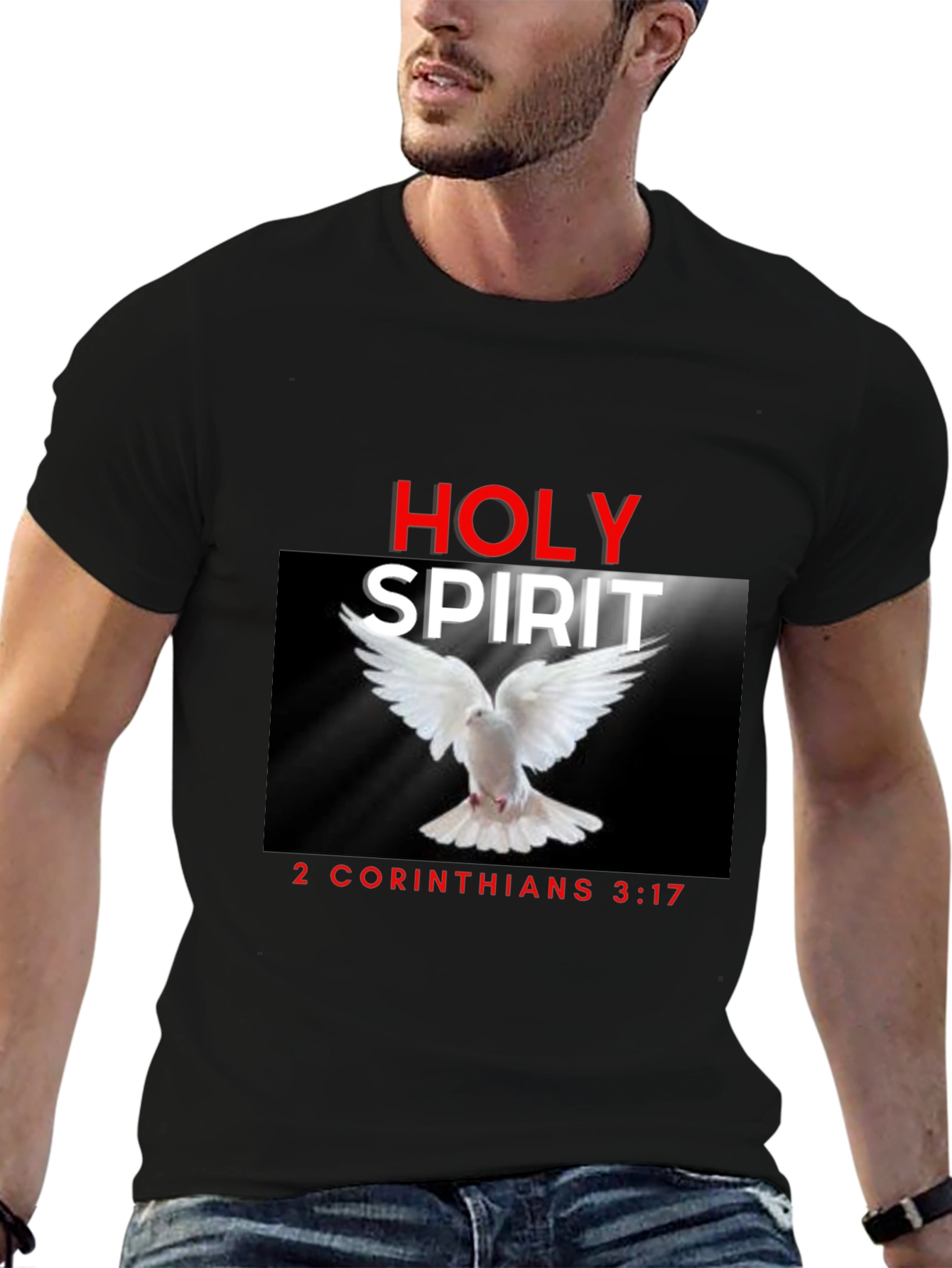 Holy Spirit Christian T-Shirt Dove Bible Verse