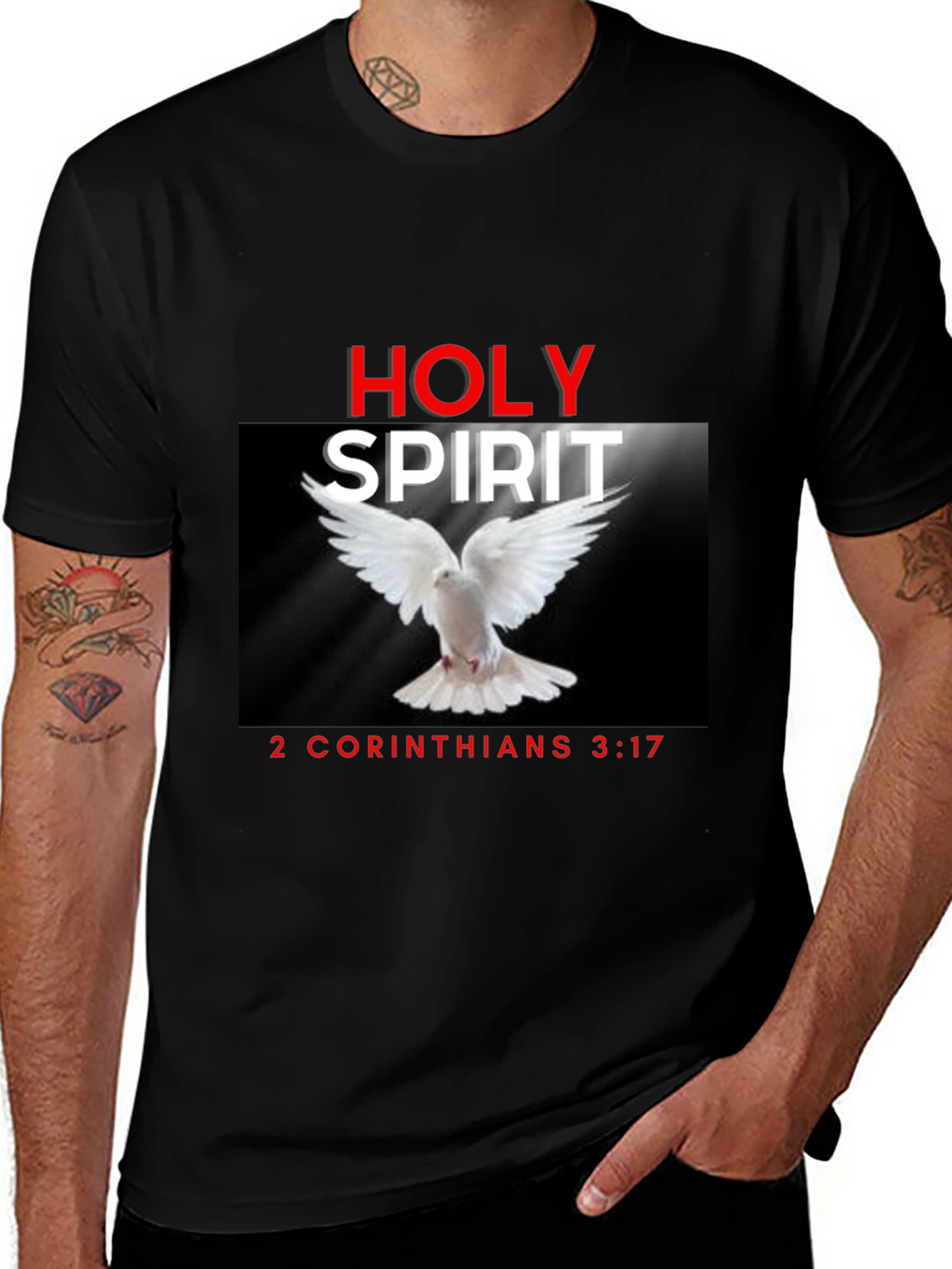 Holy Spirit Christian T-Shirt Dove Bible Verse