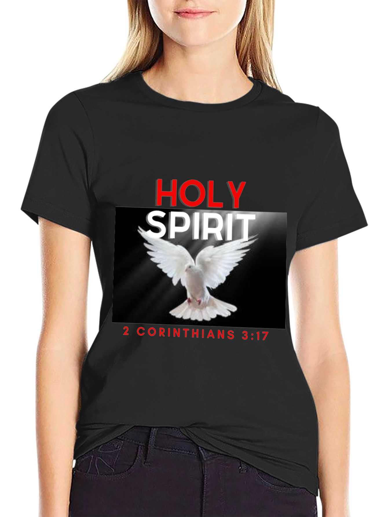 Holy Spirit Christian T-Shirt Dove Bible Verse