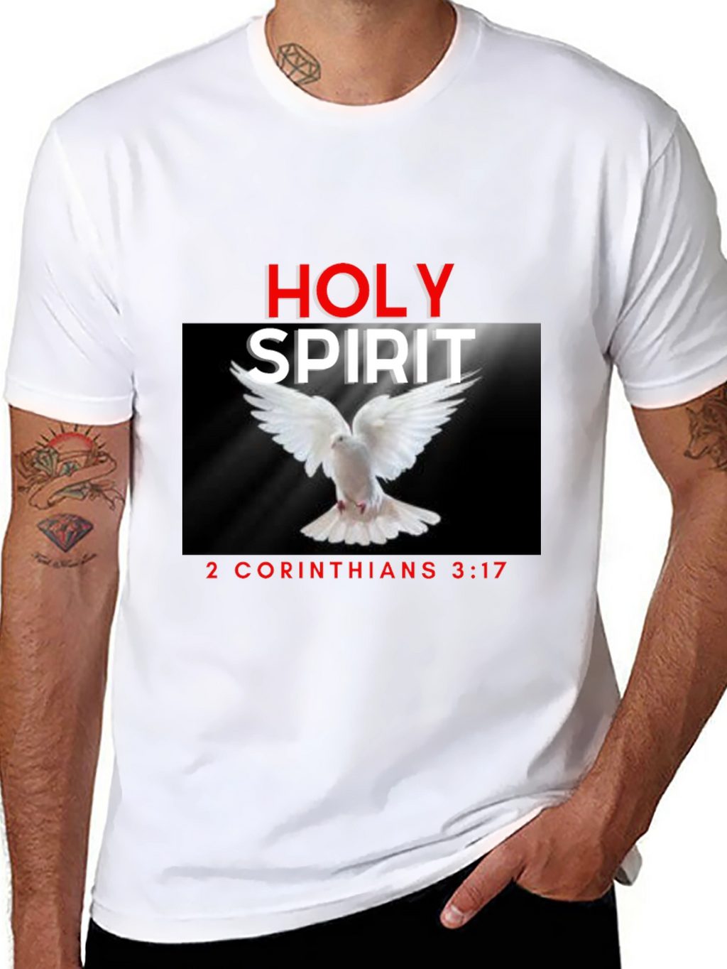 Holy Spirit Christian T-Shirt Dove Bible Verse