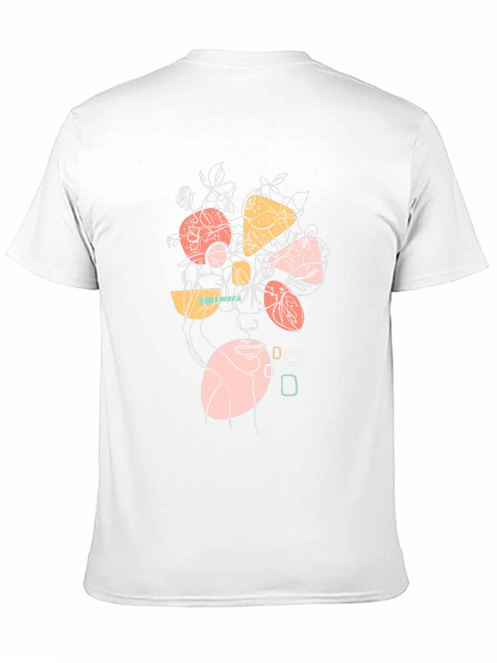 Abstract Geometric Floral Graphic Print Black T-Shirt