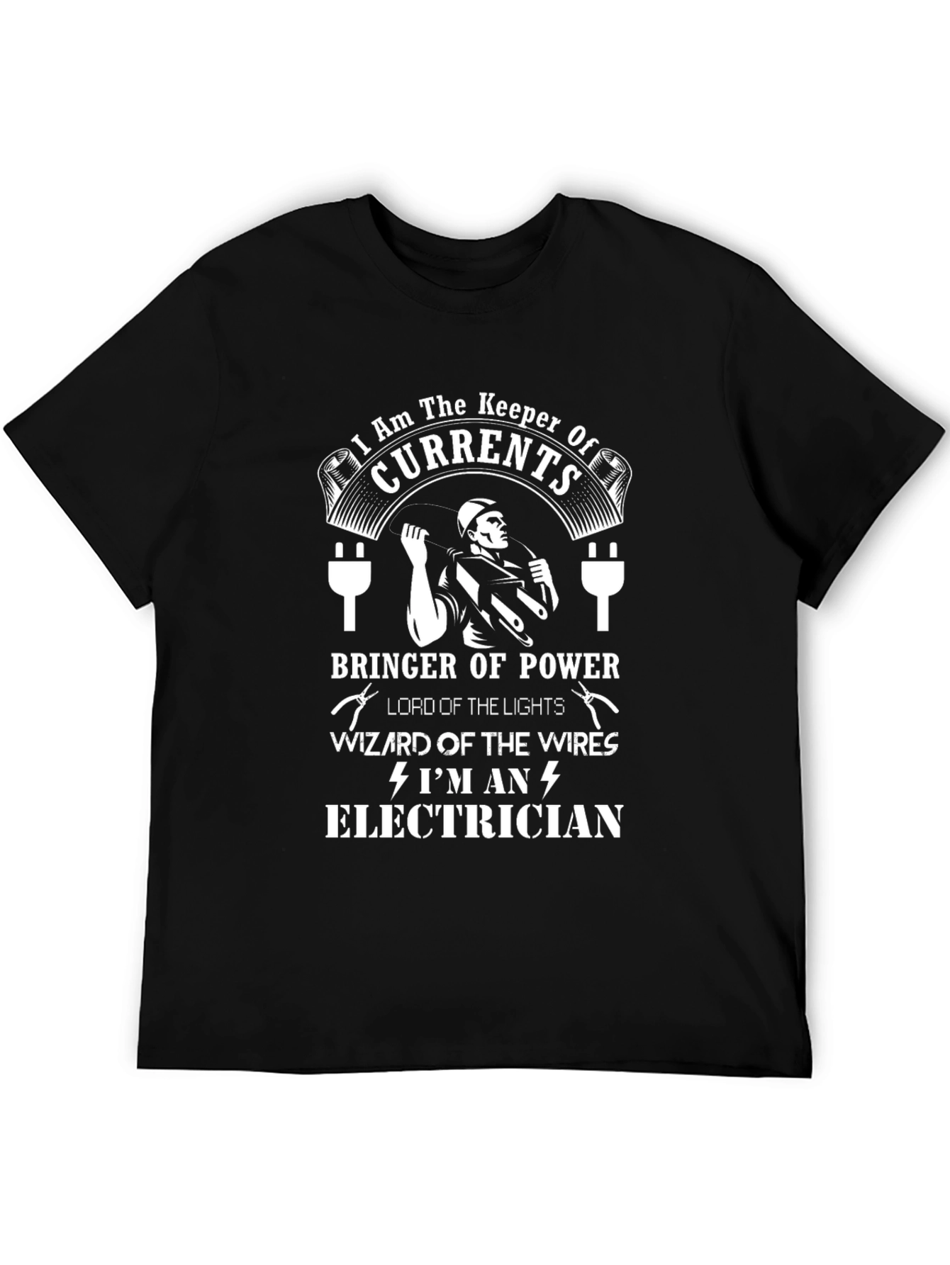 Electrician T-Shirt: Keeper of Currents Power Wizard