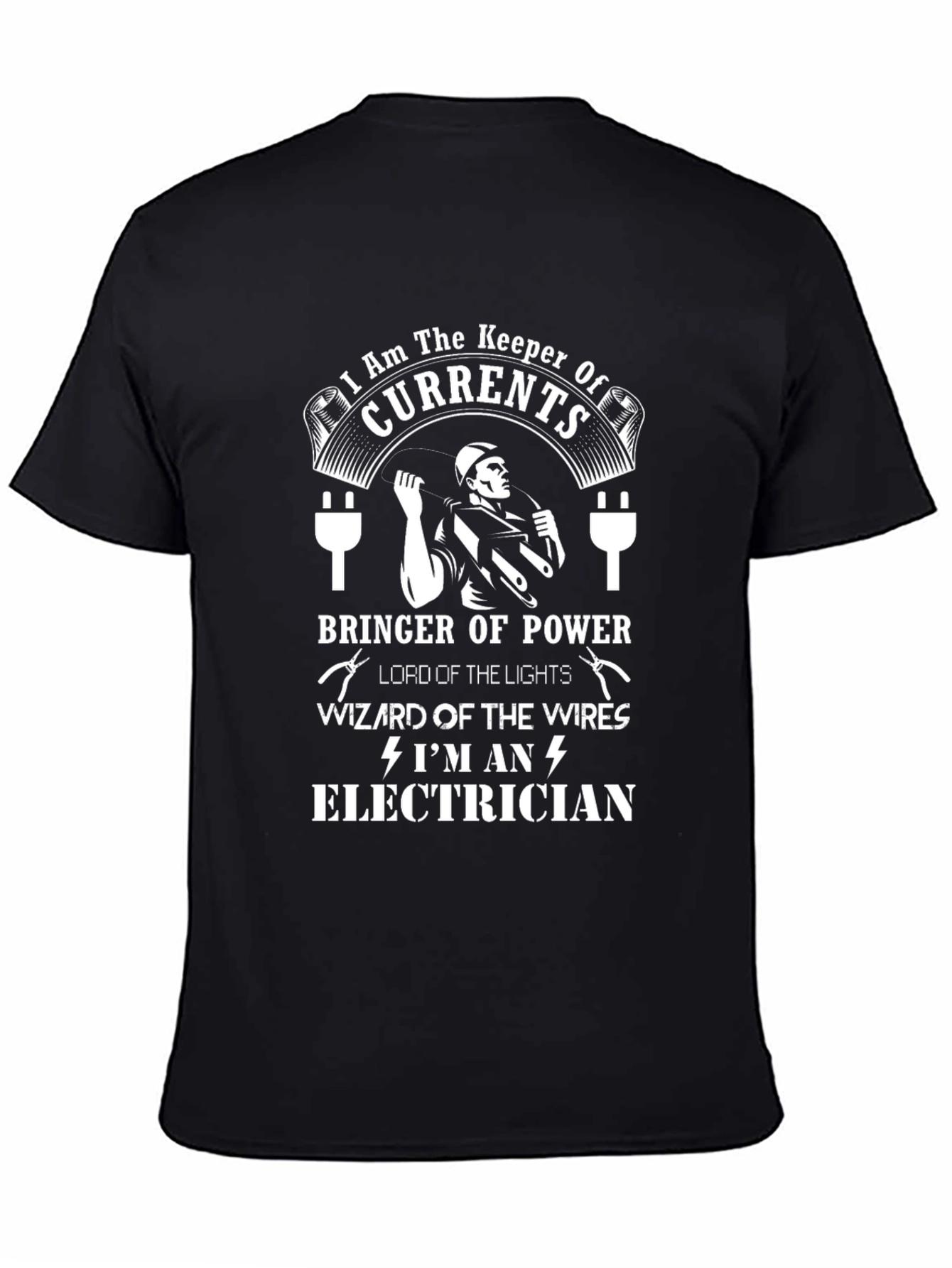Electrician T-Shirt: Keeper of Currents Power Wizard