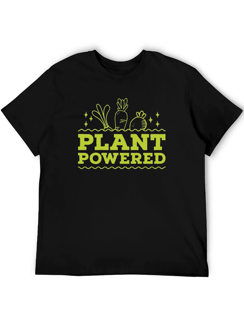 Plant Powered Black T-Shirt - Vegan Graphic Tee