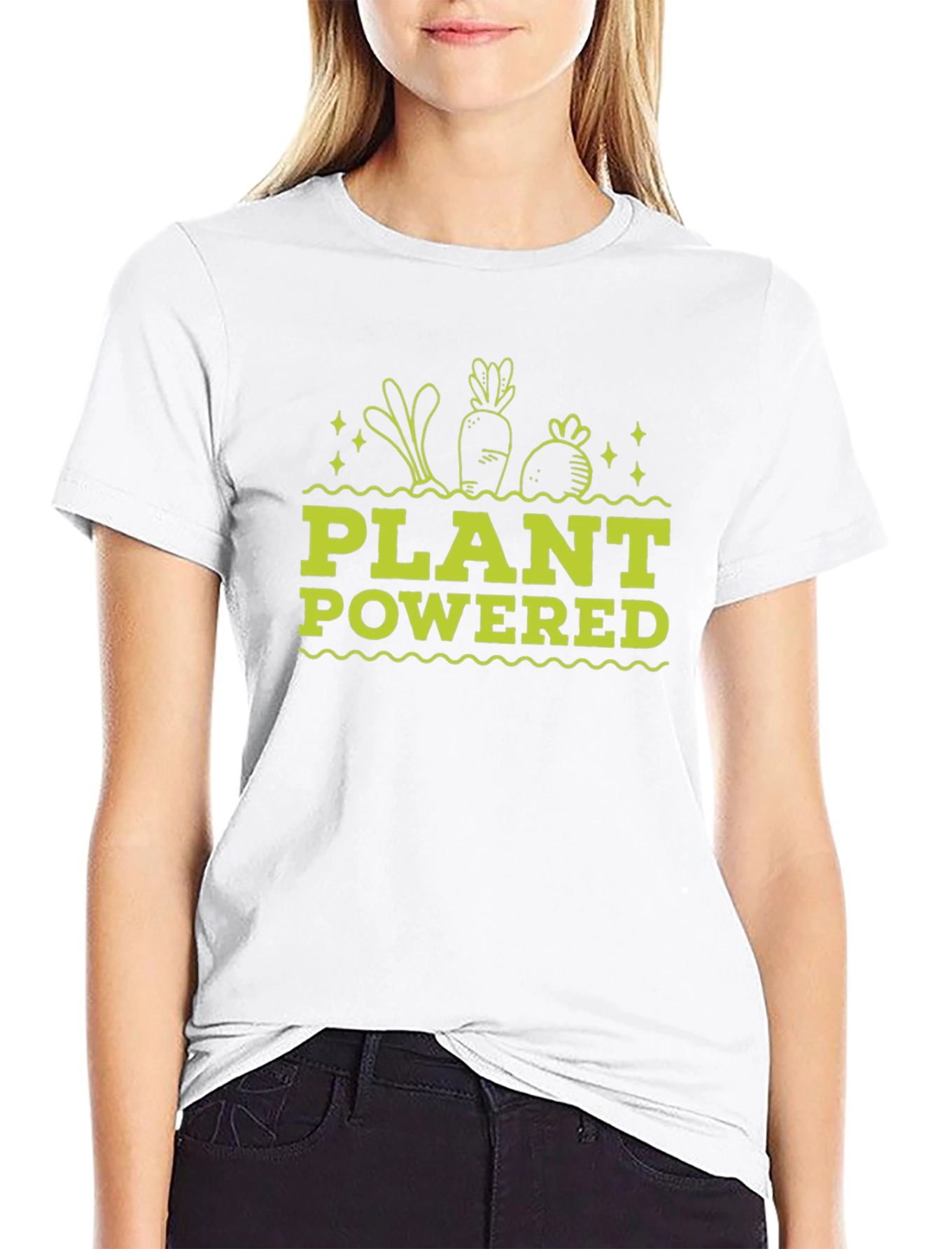 Plant Powered Black T-Shirt - Vegan Graphic Tee