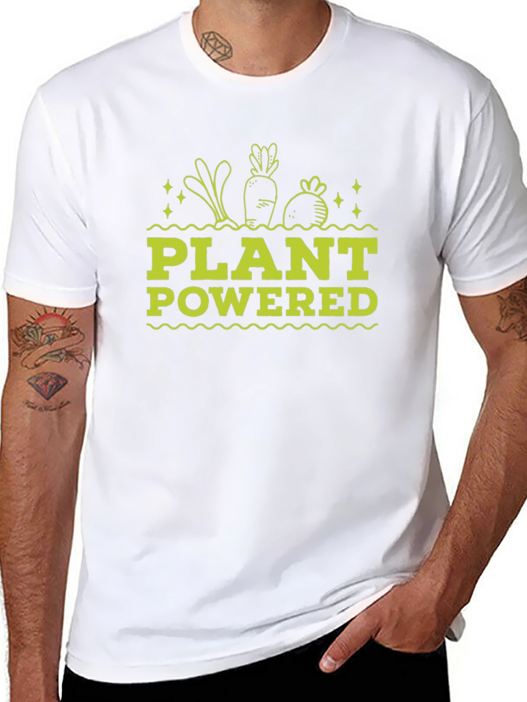 Plant Powered Black T-Shirt - Vegan Graphic Tee