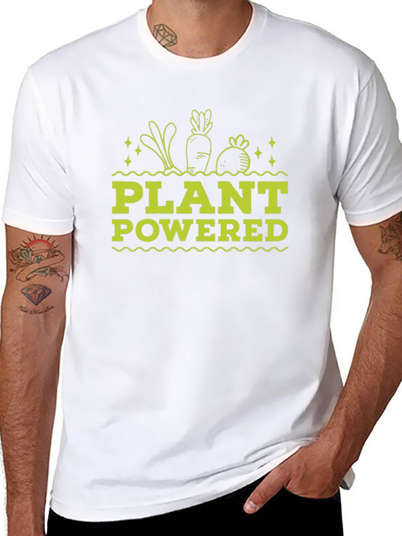 Plant Powered Black T-Shirt - Vegan Graphic Tee