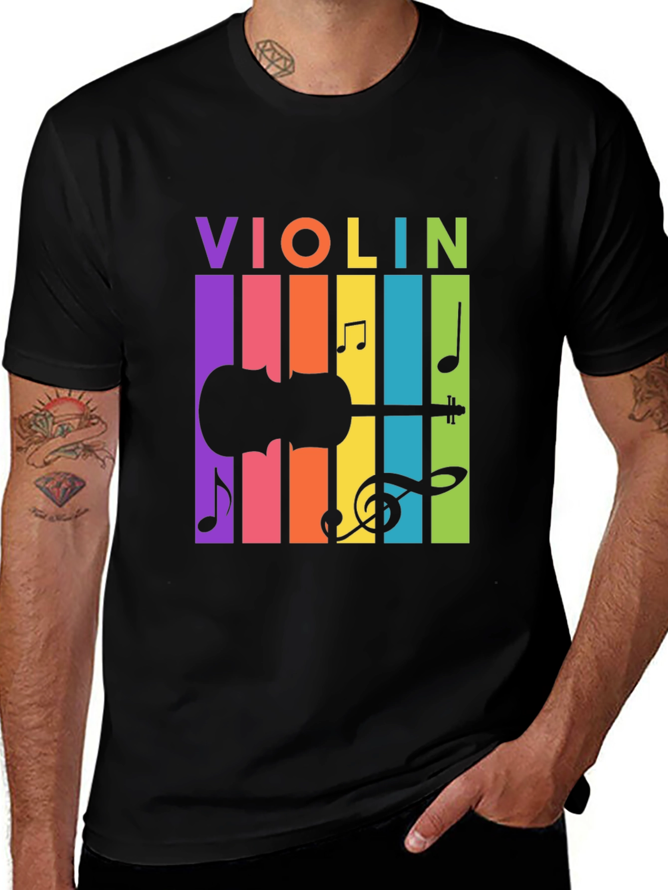 Colorful Violin Music T-Shirt - Graphic Tee