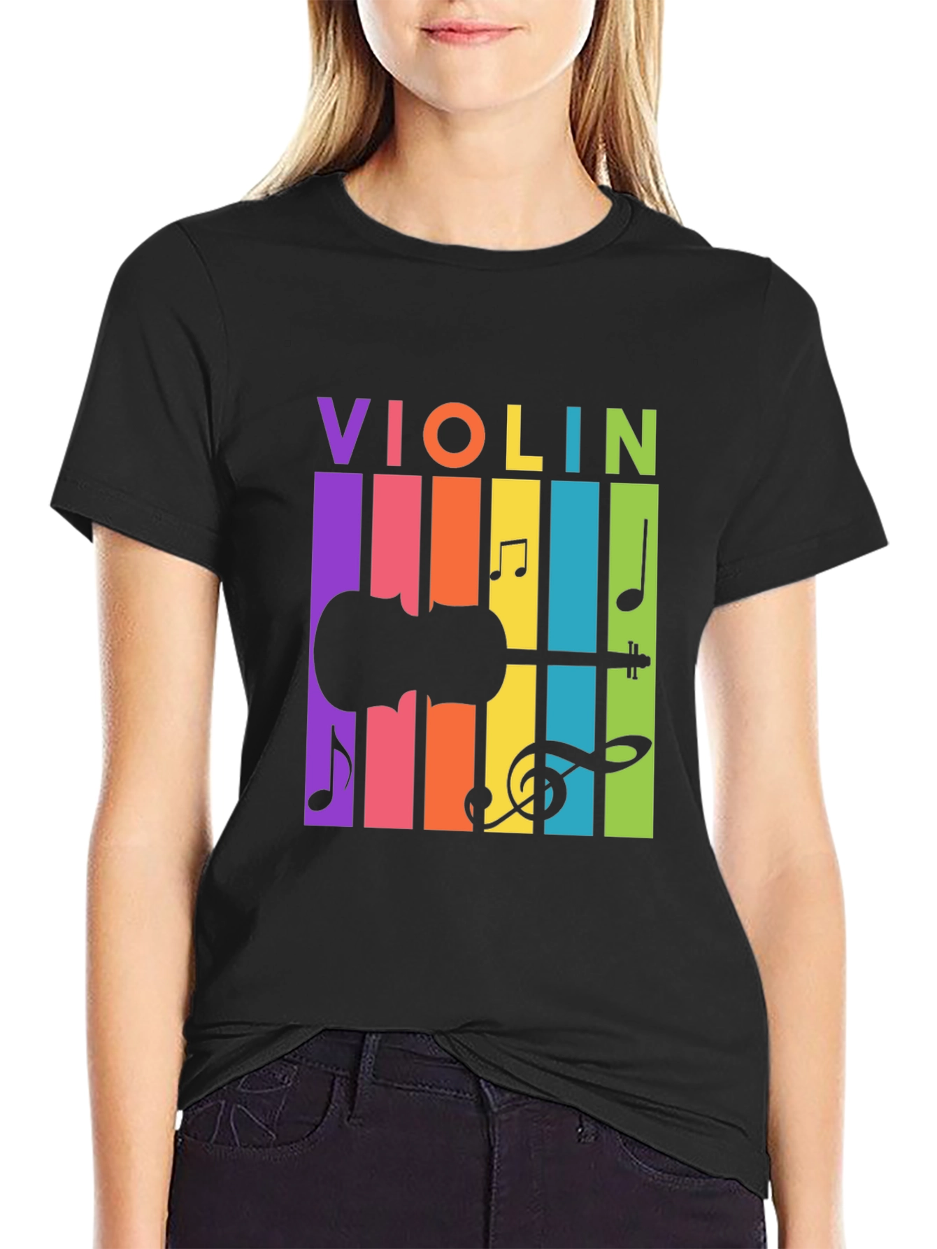 Colorful Violin Music T-Shirt - Graphic Tee