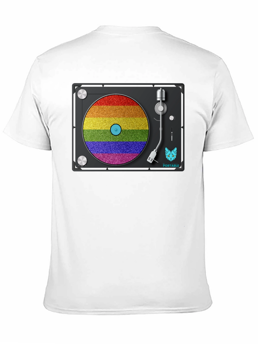 Rainbow Turntable T-Shirt - Portable Music Pride