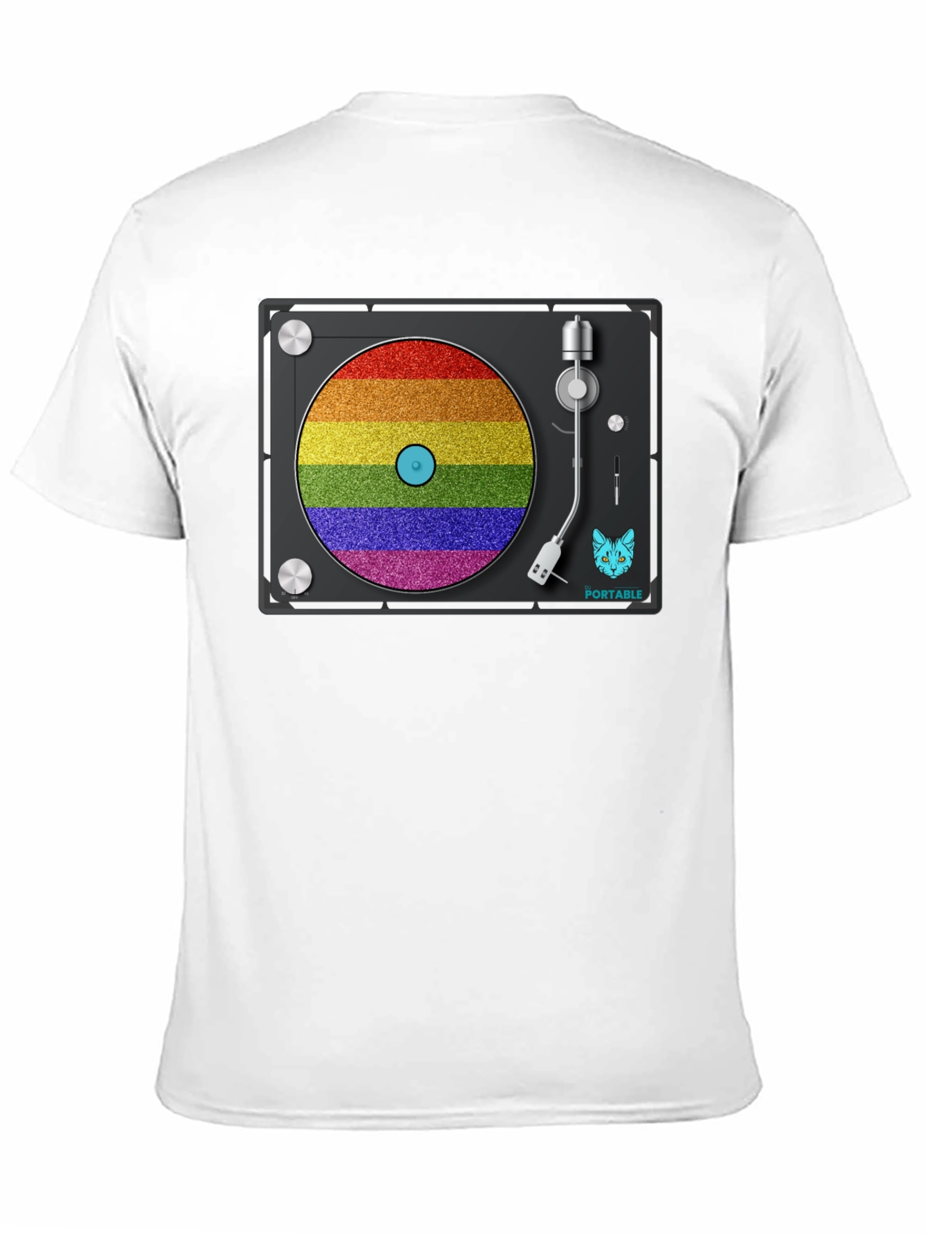 Rainbow Turntable T-Shirt - Portable Music Pride