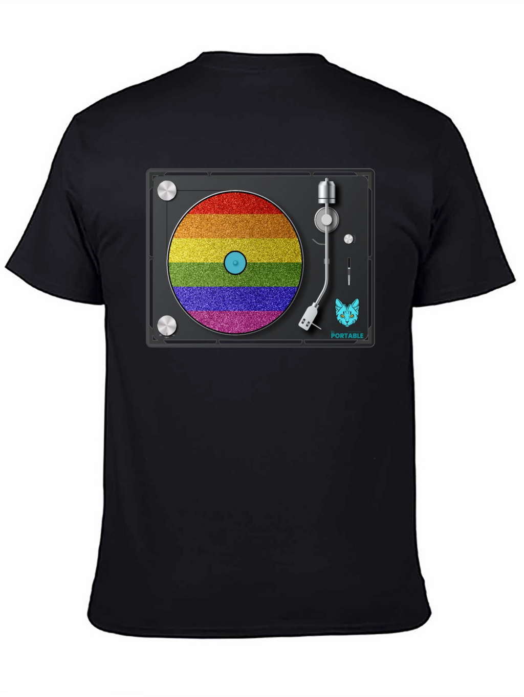 Rainbow Turntable T-Shirt - Portable Music Pride