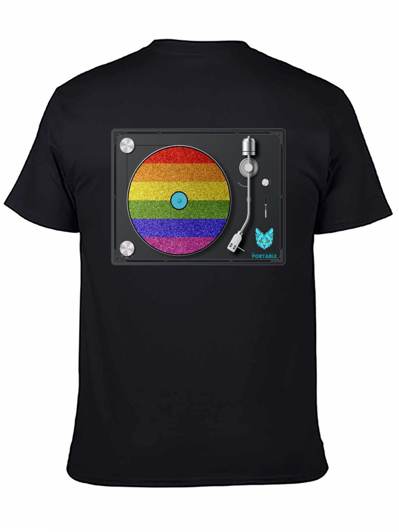 Rainbow Turntable T-Shirt - Portable Music Pride