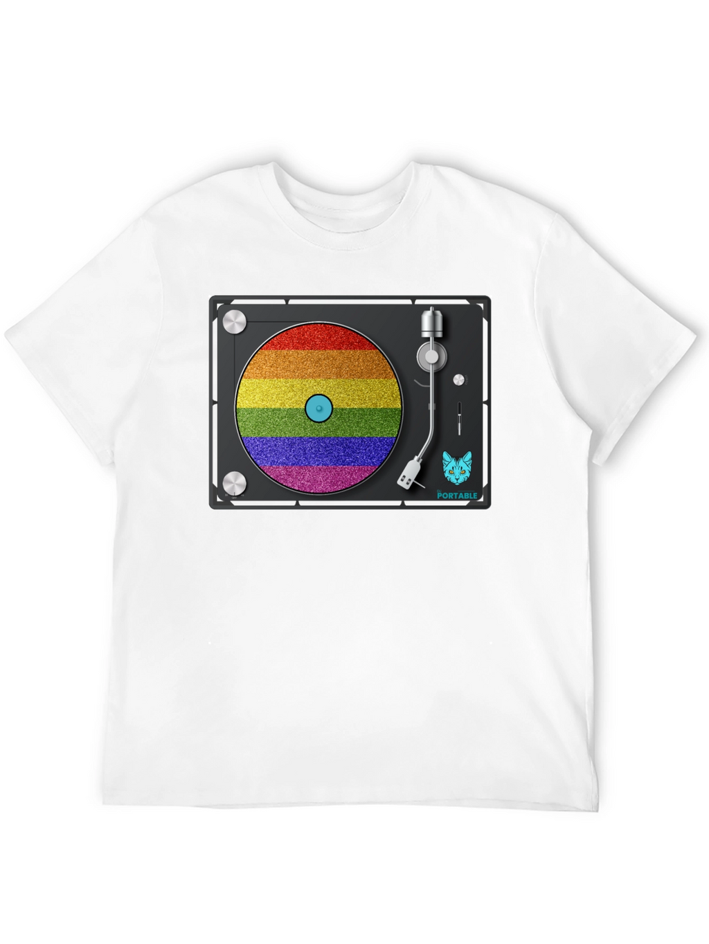 Rainbow Turntable T-Shirt - Portable Music Pride