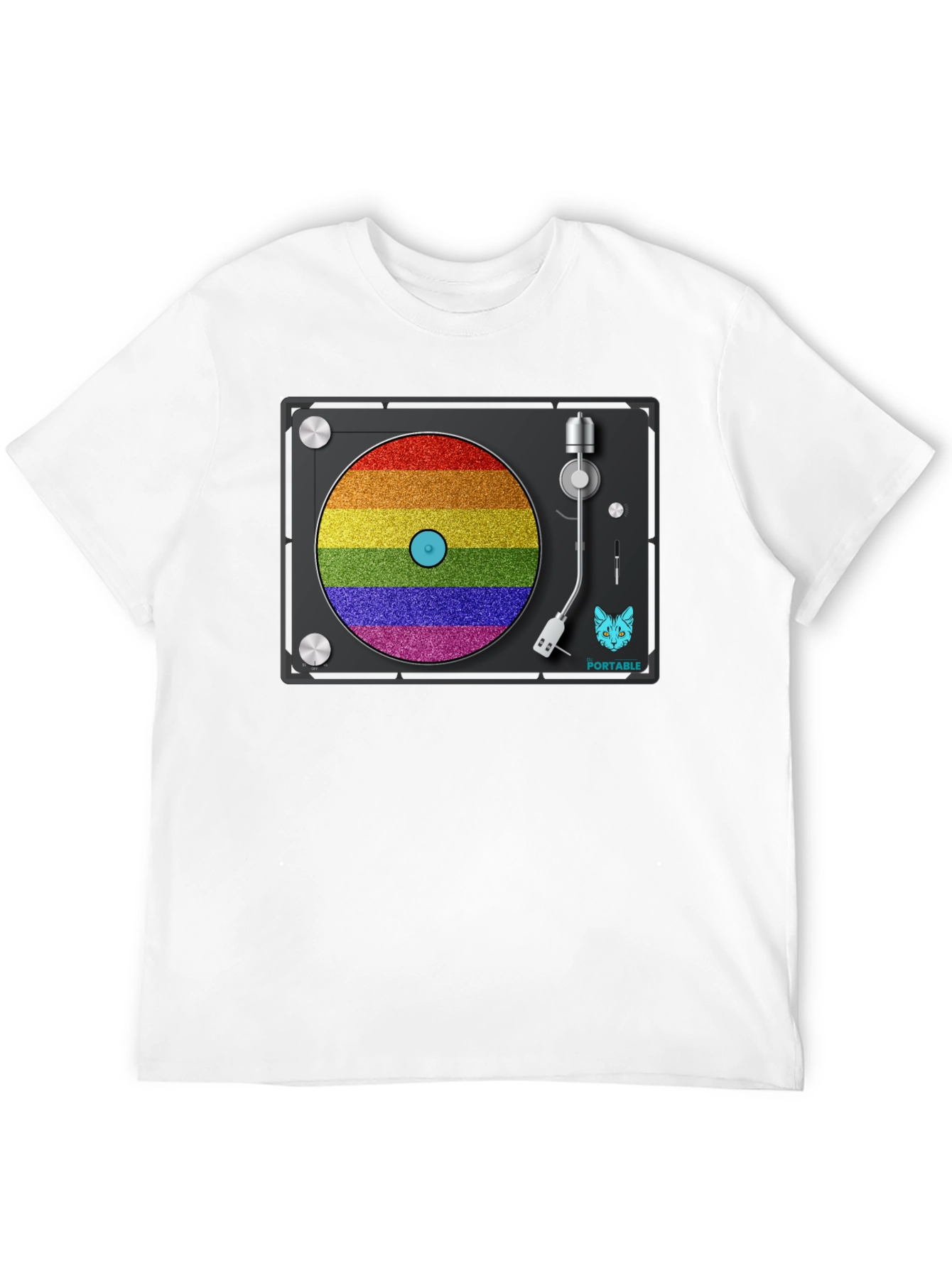 Rainbow Turntable T-Shirt - Portable Music Pride