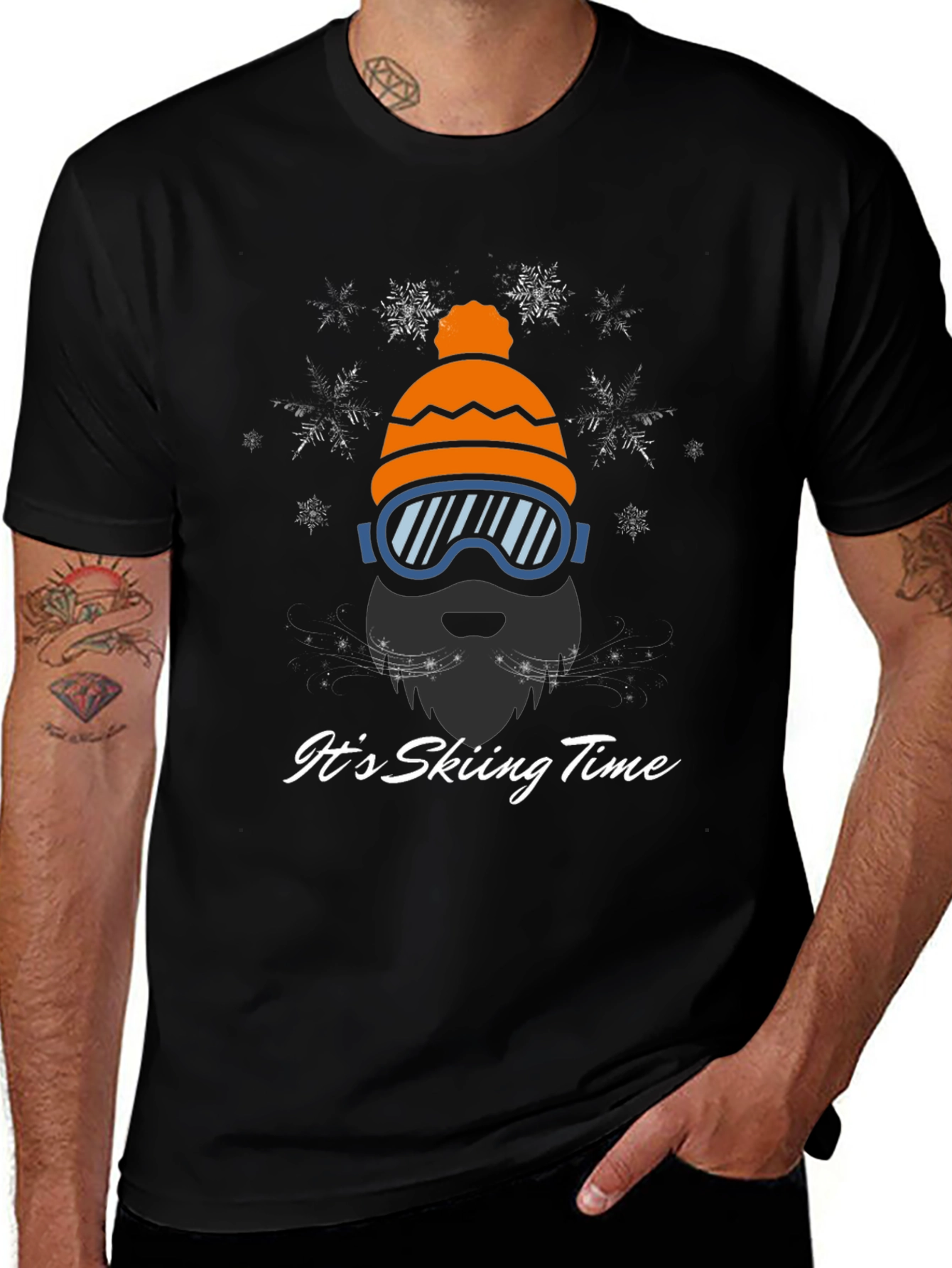Skiing Time Graphic Tee - Winter Adventure Shirt