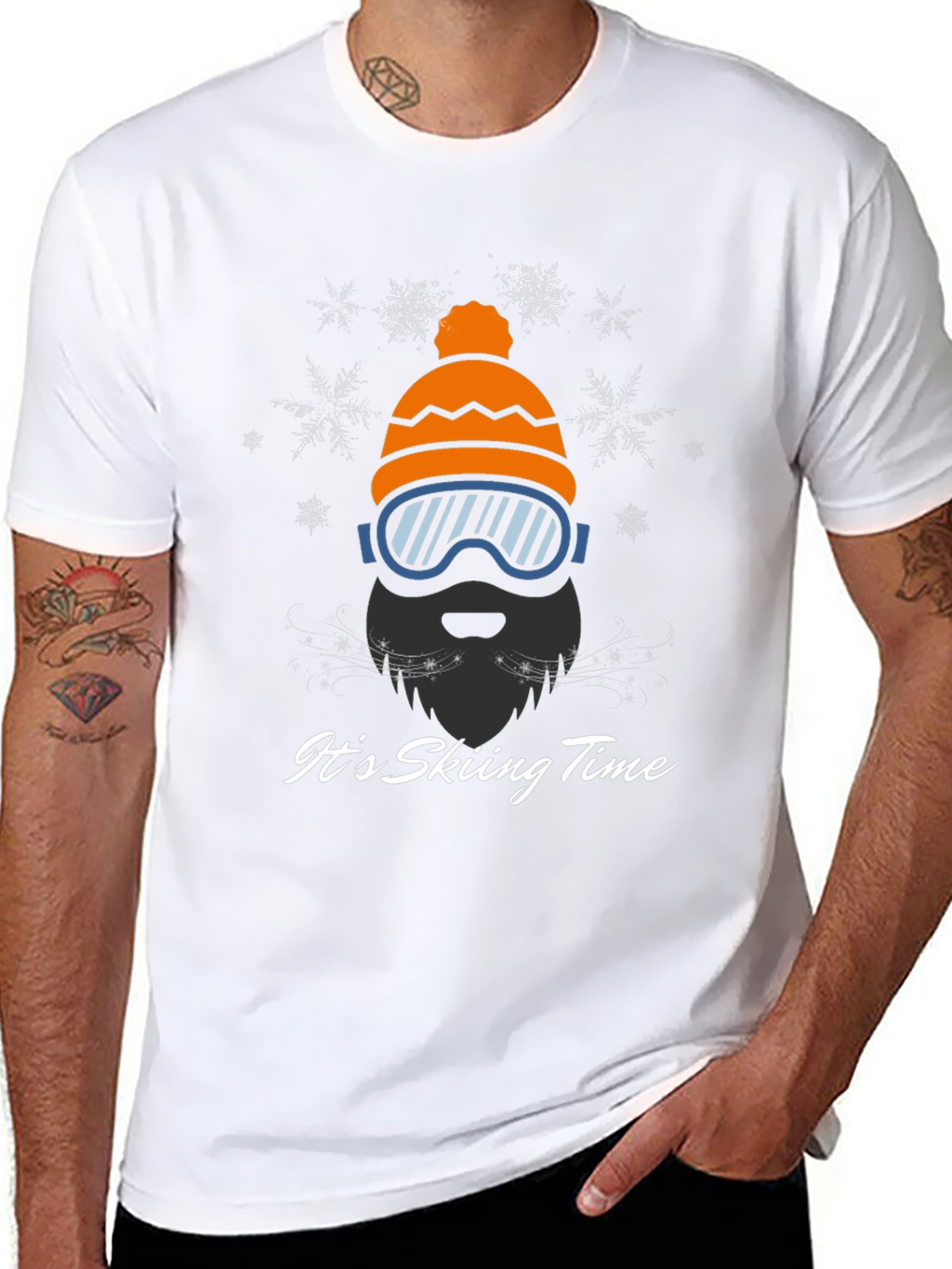 Skiing Time Graphic Tee - Winter Adventure Shirt