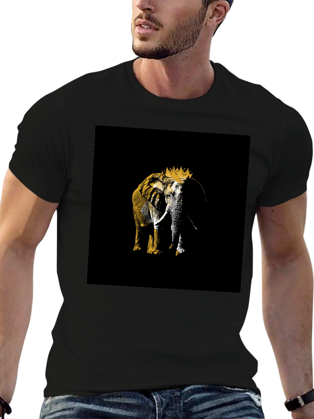 King Elephant Black T-Shirt Graphic Tee