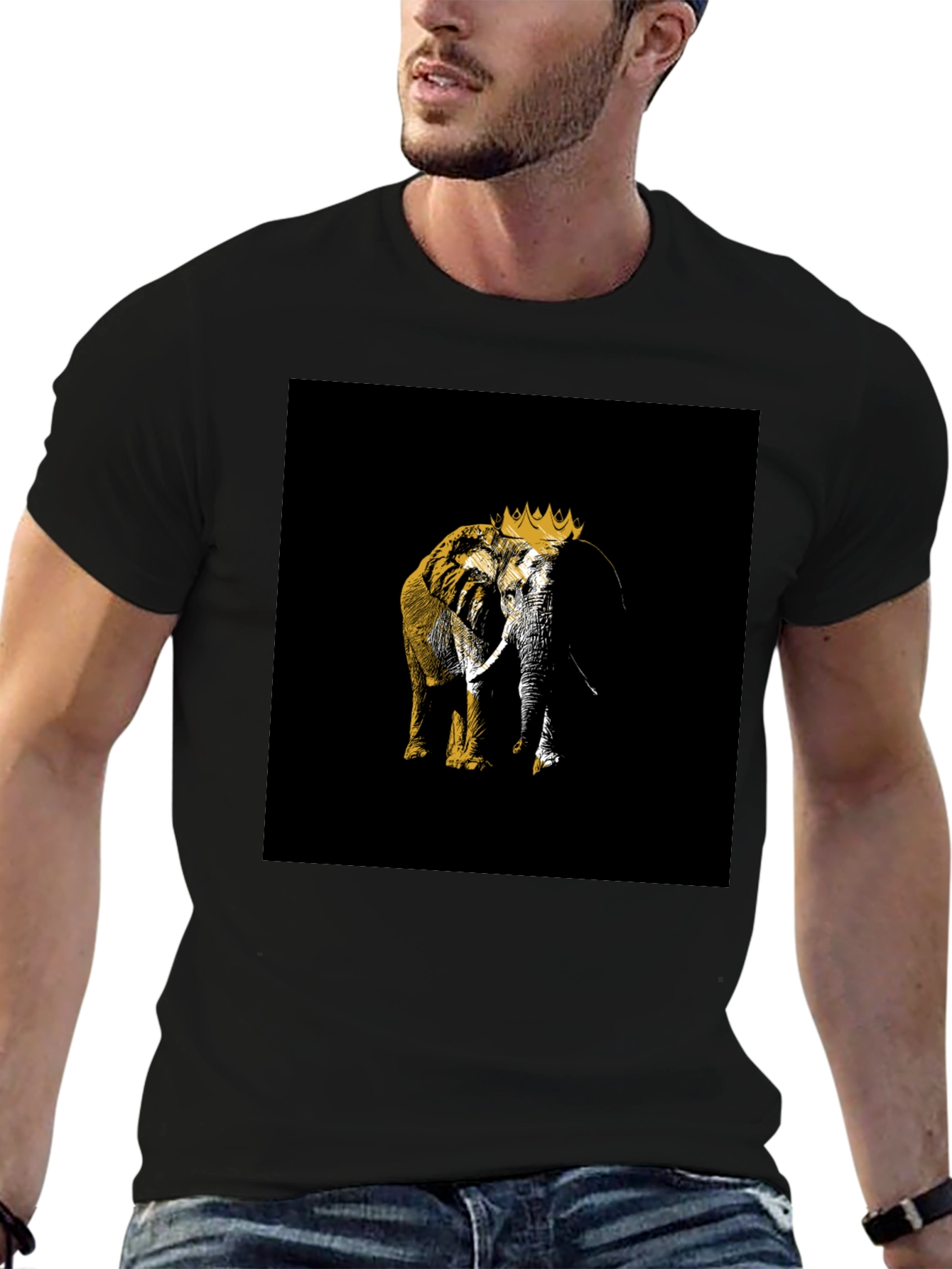 King Elephant Black T-Shirt Graphic Tee