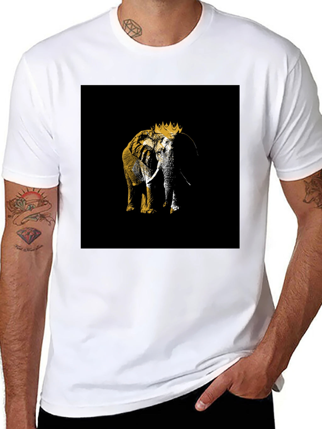 King Elephant Black T-Shirt Graphic Tee